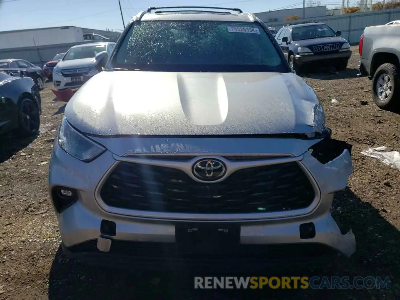 5 fotografías del automóvil dañado 5TDKDRBH5PS046760 TOYOTA HIGHLANDER 2023