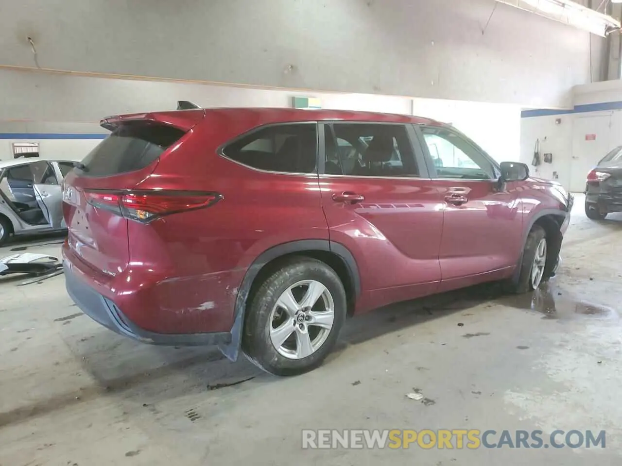 3 fotografías del automóvil dañado 5TDKDRBH6PS000595 TOYOTA HIGHLANDER 2023