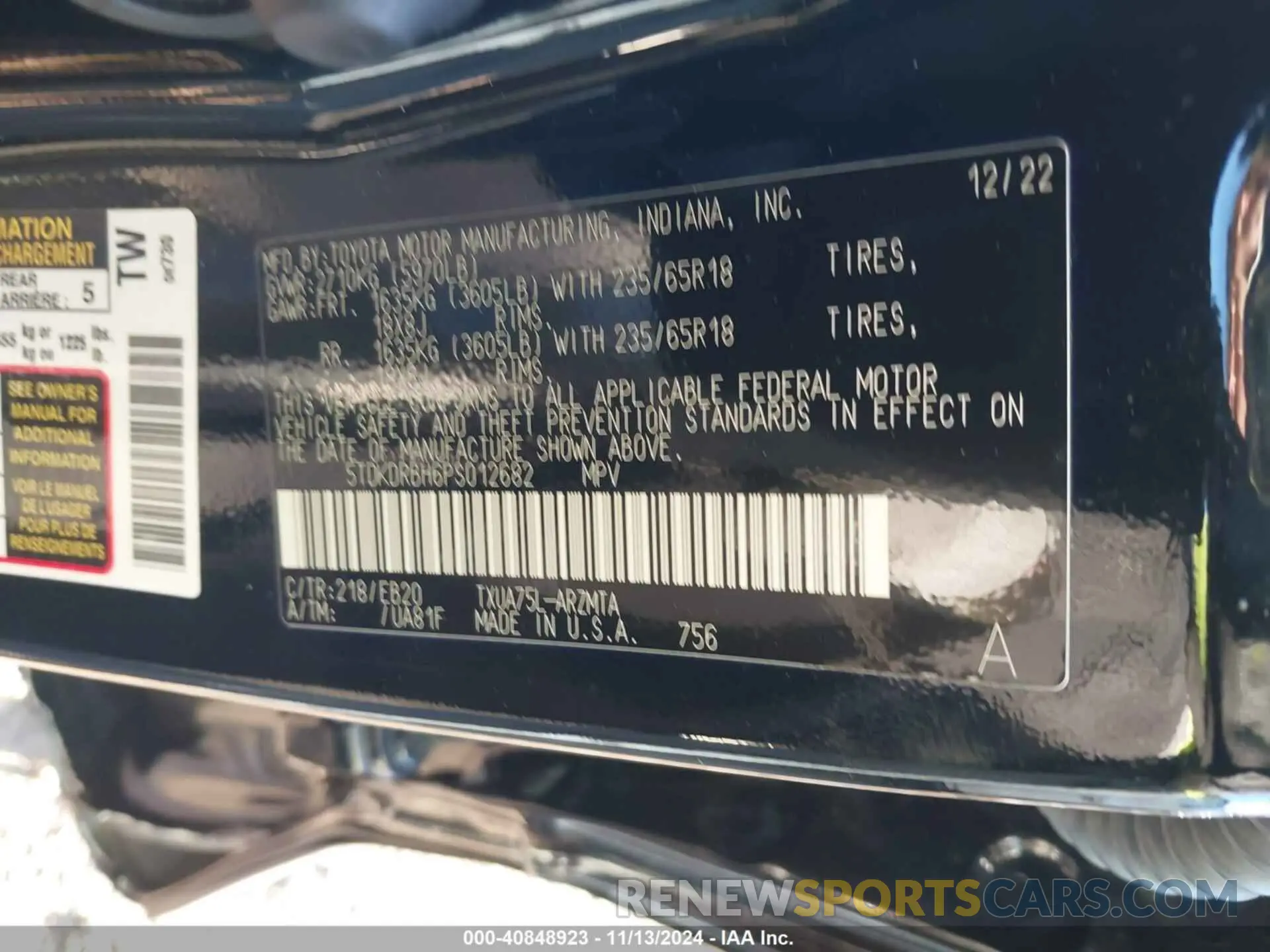 9 fotografías del automóvil dañado 5TDKDRBH6PS012682 TOYOTA HIGHLANDER 2023