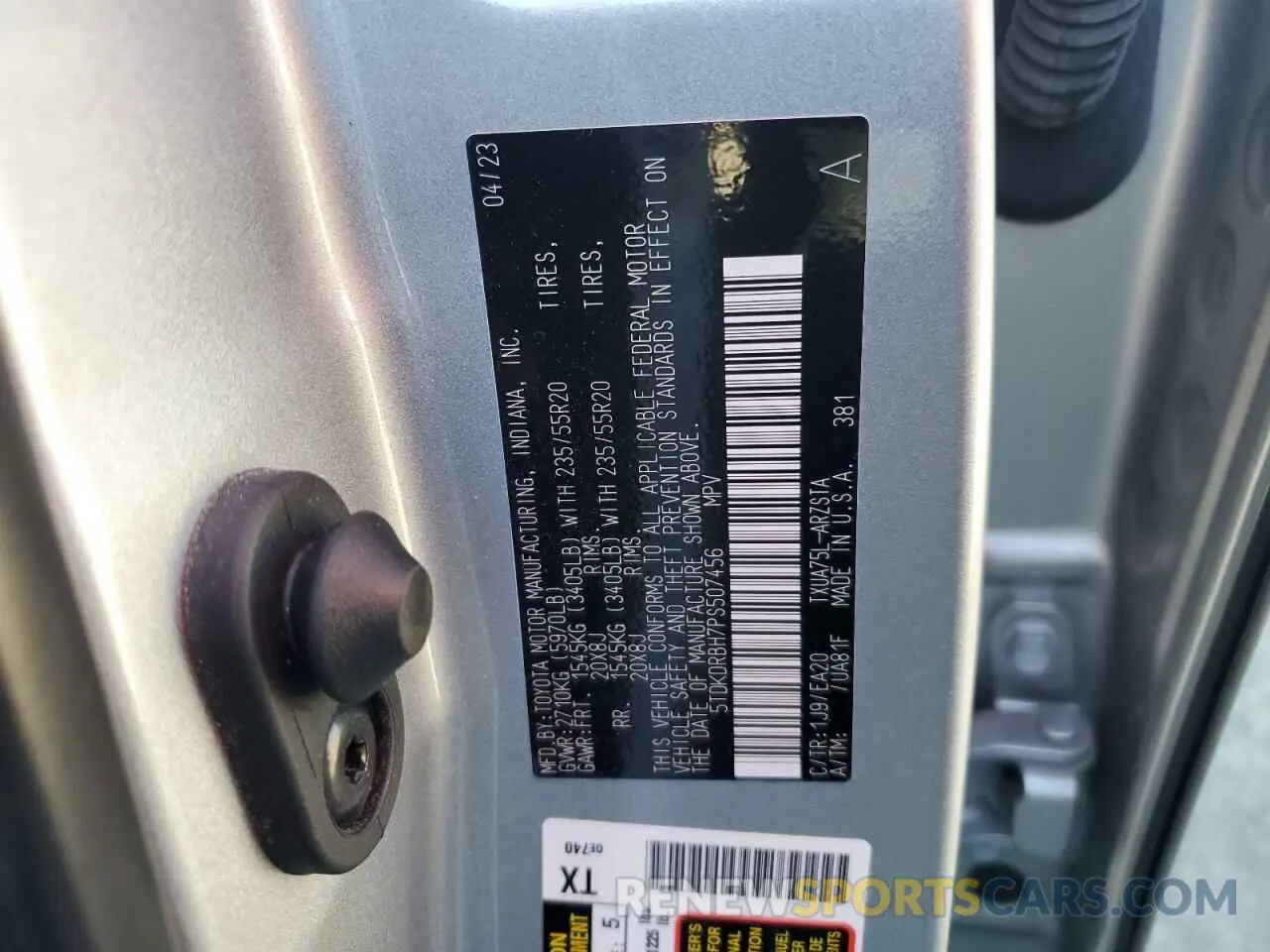 13 fotografías del automóvil dañado 5TDKDRBH7PS507456 TOYOTA HIGHLANDER 2023