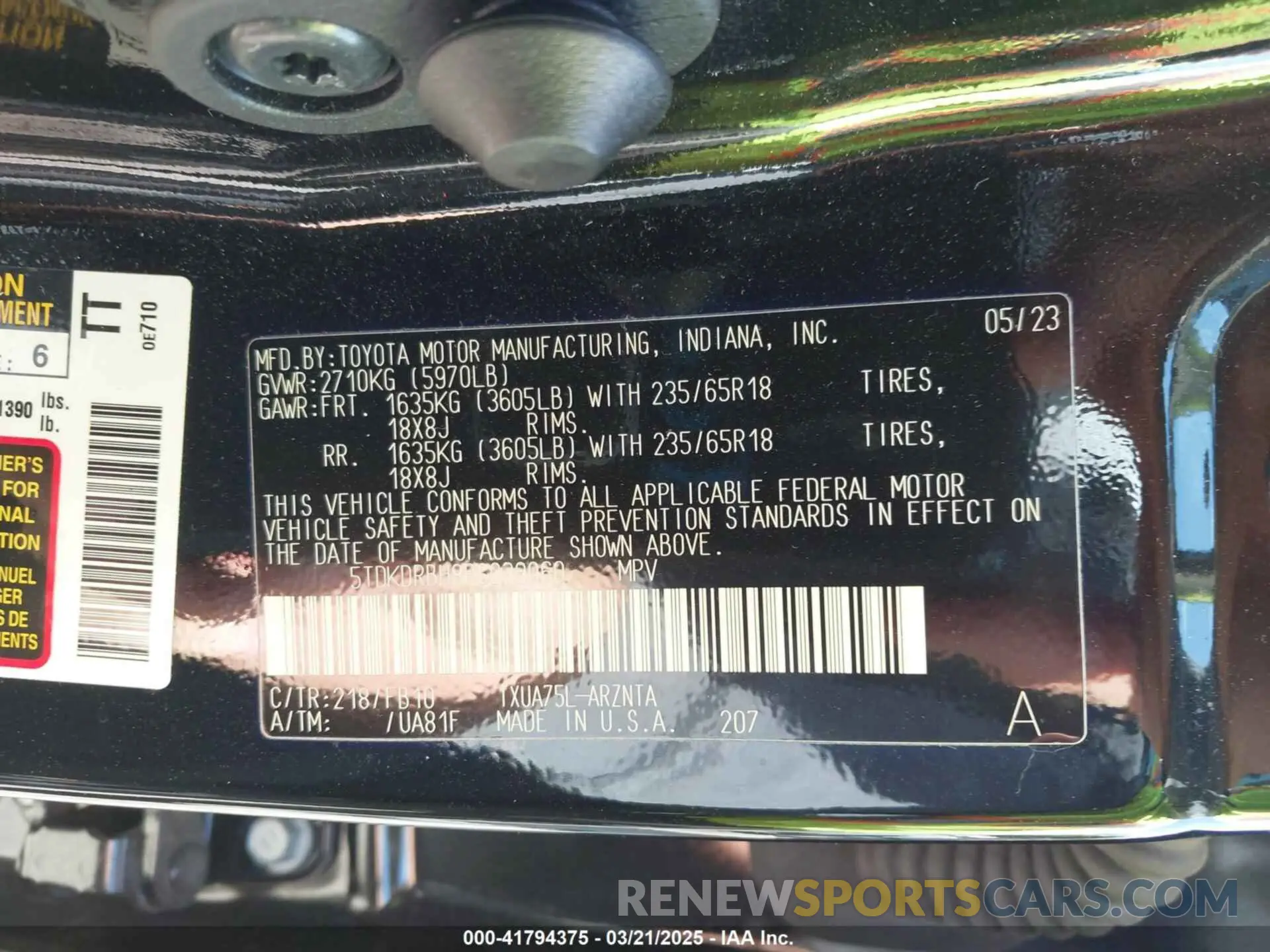 9 fotografías del automóvil dañado 5TDKDRBH8PS039060 TOYOTA HIGHLANDER 2023