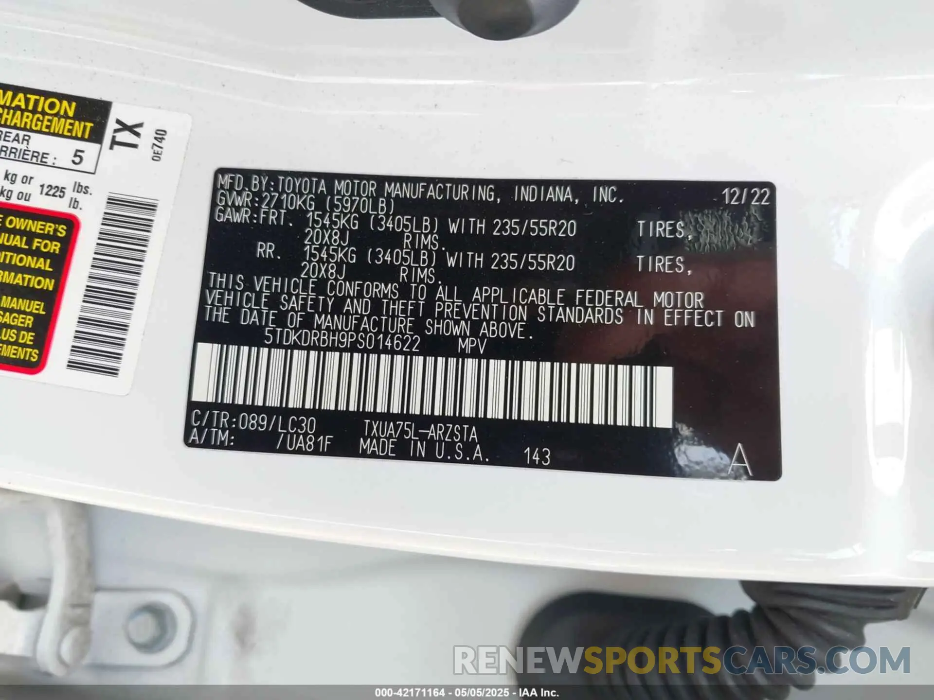 9 fotografías del automóvil dañado 5TDKDRBH9PS014622 TOYOTA HIGHLANDER 2023
