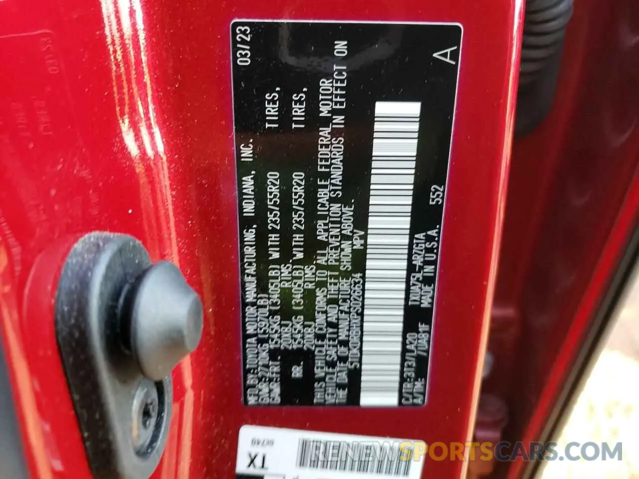 13 fotografías del automóvil dañado 5TDKDRBHXPS026634 TOYOTA HIGHLANDER 2023