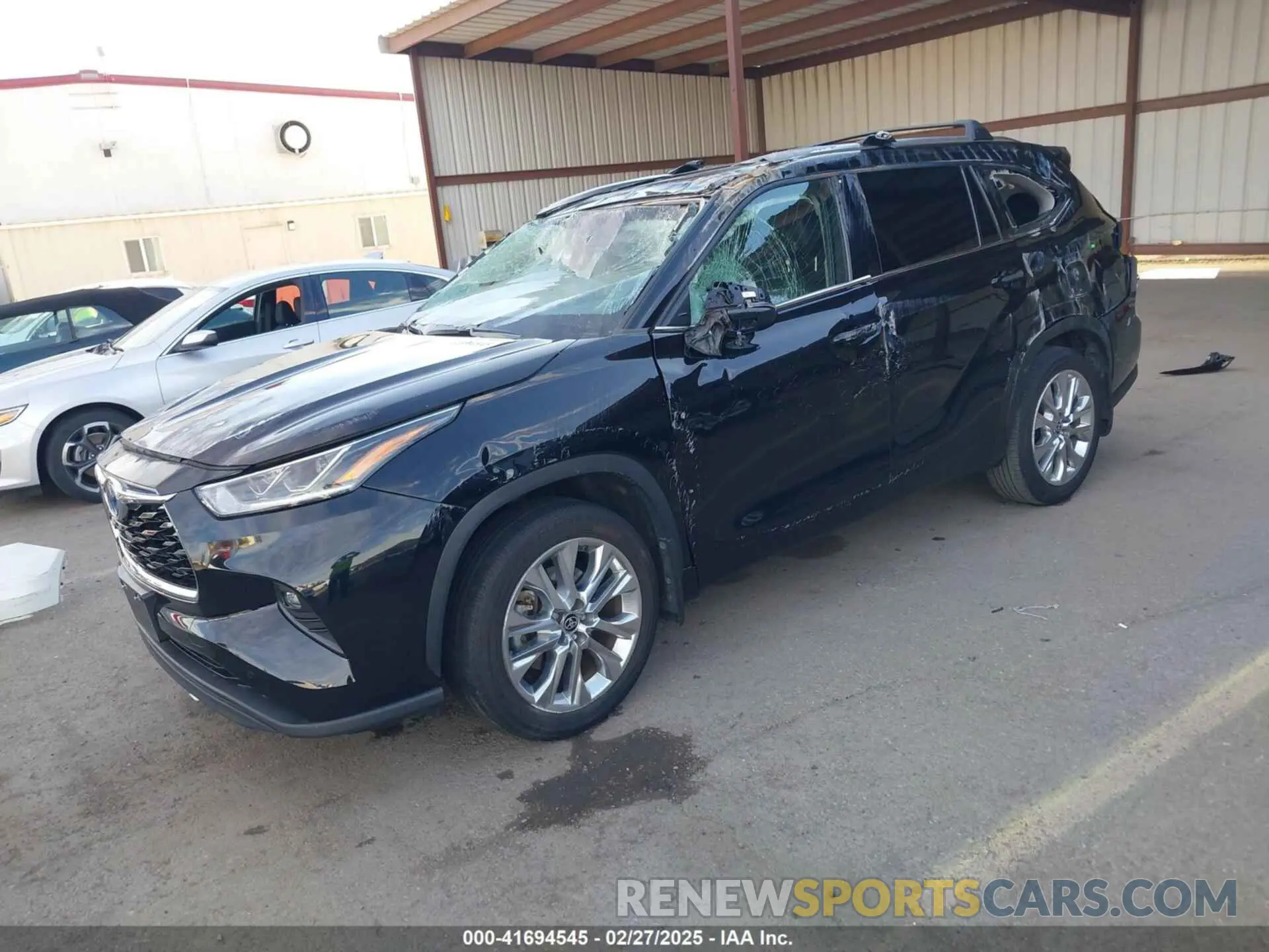 2 fotografías del automóvil dañado 5TDYARAH5PS022947 TOYOTA HIGHLANDER 2023