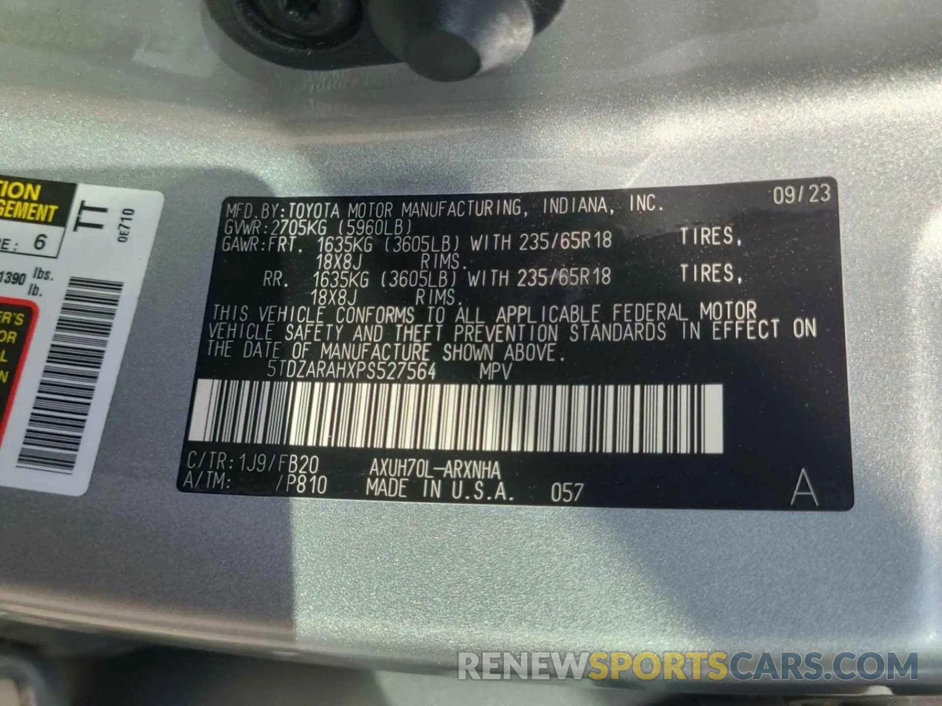 12 fotografías del automóvil dañado 5TDZARAHXPS527564 TOYOTA HIGHLANDER 2023
