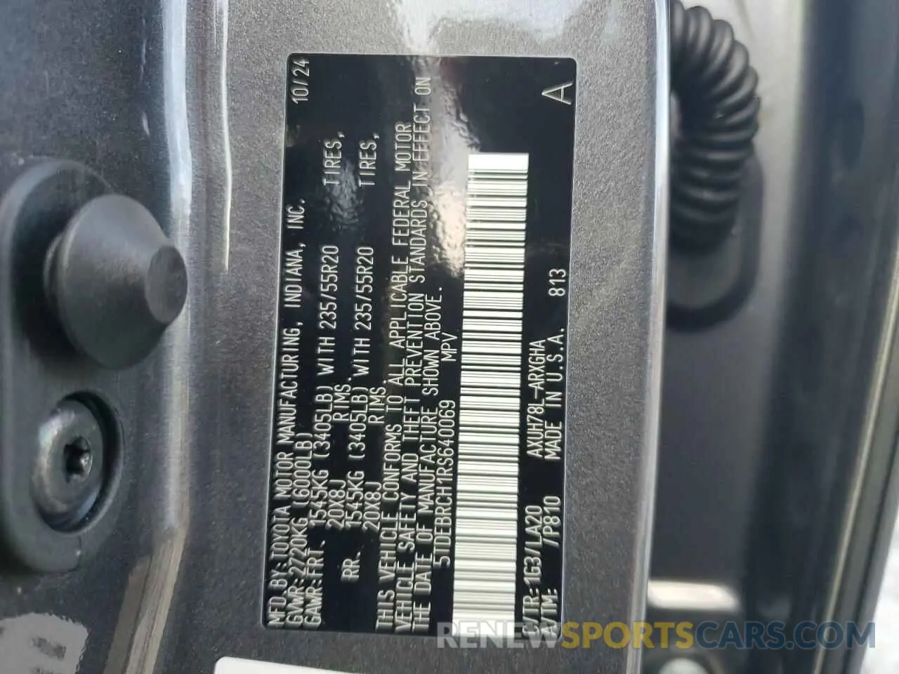 13 fotografías del automóvil dañado 5TDEBRCH1RS640069 TOYOTA HIGHLANDER 2024