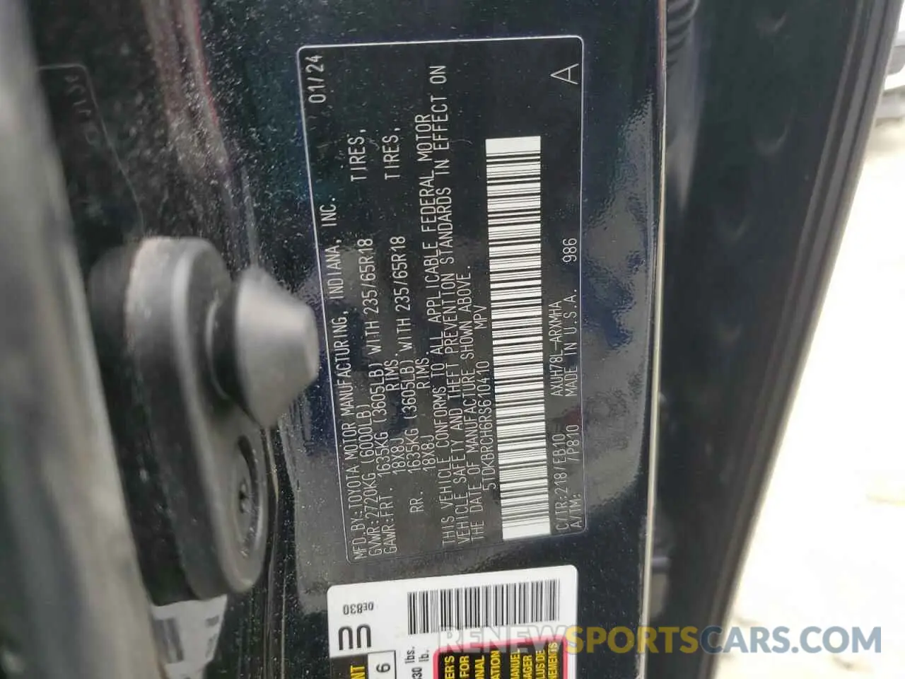 15 fotografías del automóvil dañado 5TDKBRCH6RS610410 TOYOTA HIGHLANDER 2024