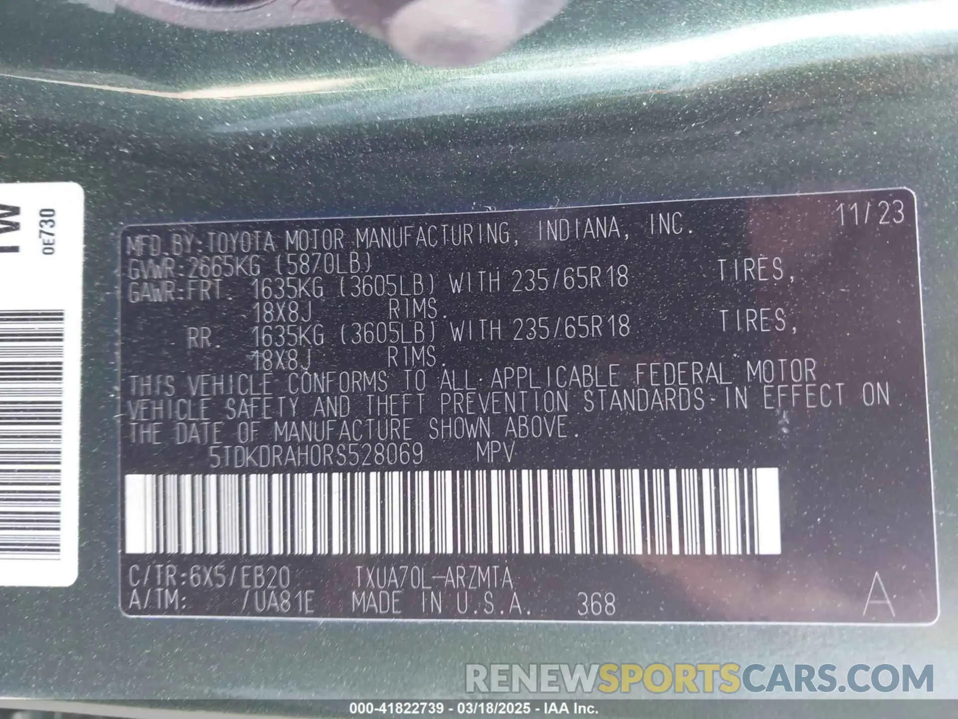 9 fotografías del automóvil dañado 5TDKDRAH0RS528069 TOYOTA HIGHLANDER 2024