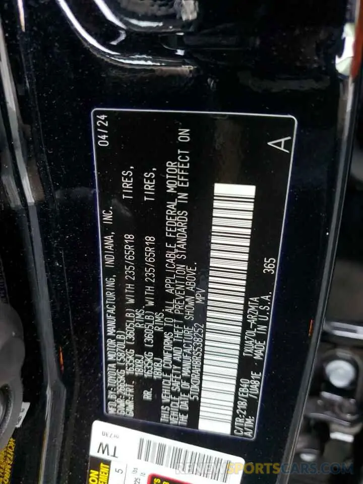 13 fotografías del automóvil dañado 5TDKDRAH8RS538252 TOYOTA HIGHLANDER 2024
