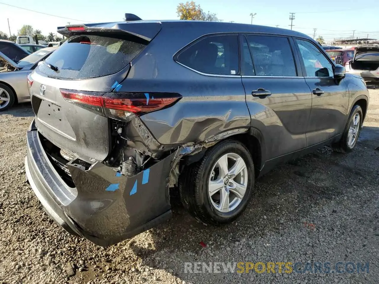 3 fotografías del automóvil dañado 5TDKDRAH9RS545582 TOYOTA HIGHLANDER 2024
