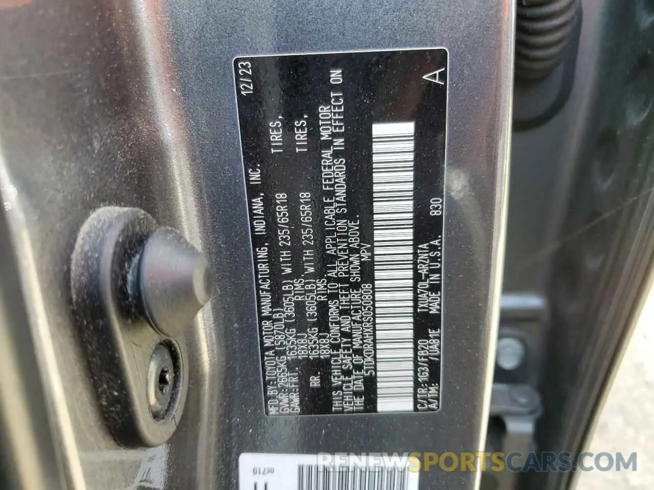13 fotografías del automóvil dañado 5TDKDRAHXRS050808 TOYOTA HIGHLANDER 2024