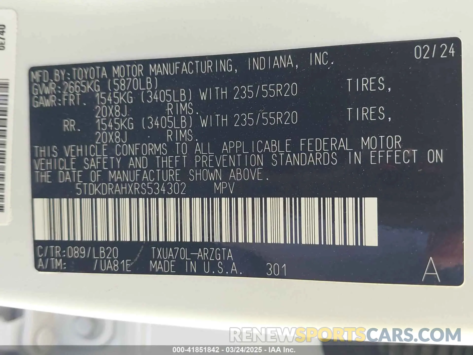 9 fotografías del automóvil dañado 5TDKDRAHXRS534302 TOYOTA HIGHLANDER 2024