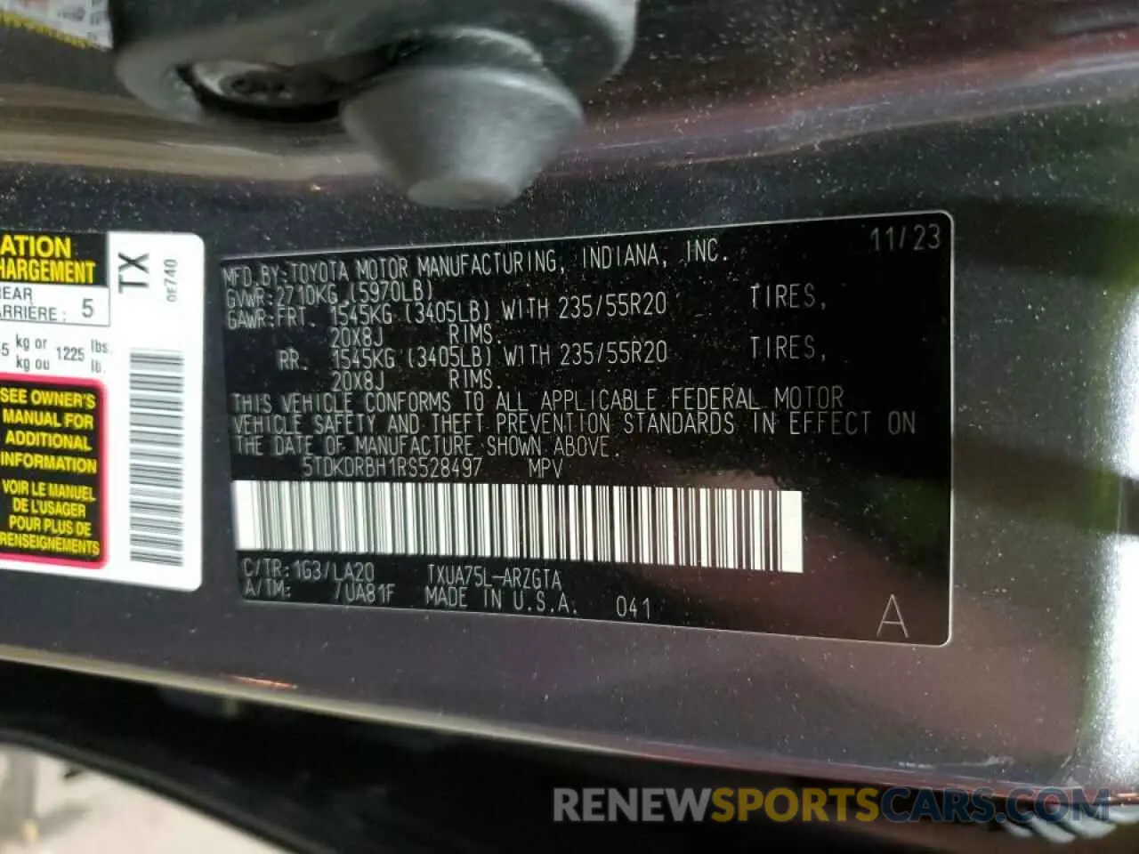 13 fotografías del automóvil dañado 5TDKDRBH1RS528497 TOYOTA HIGHLANDER 2024