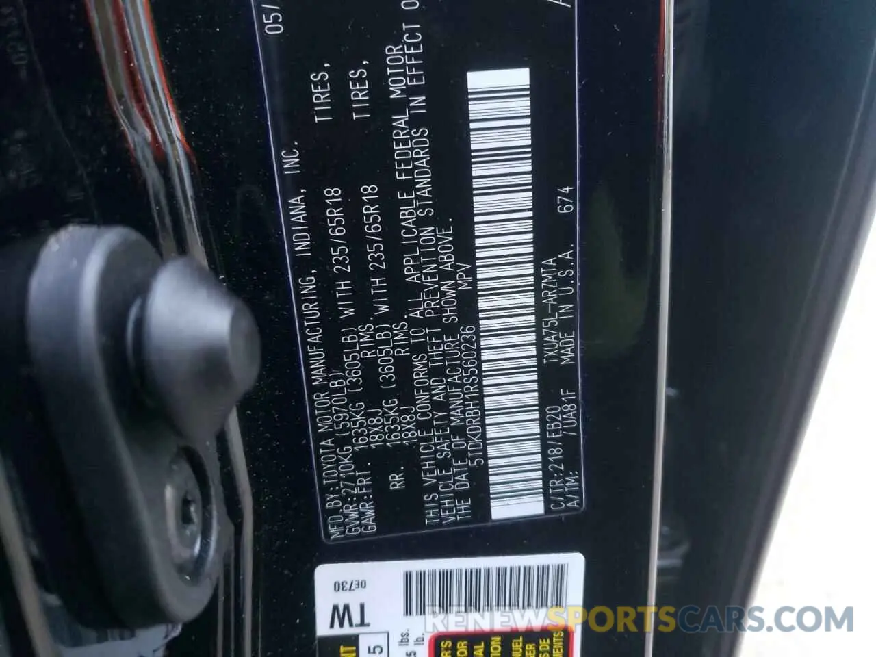 12 fotografías del automóvil dañado 5TDKDRBH1RS560236 TOYOTA HIGHLANDER 2024