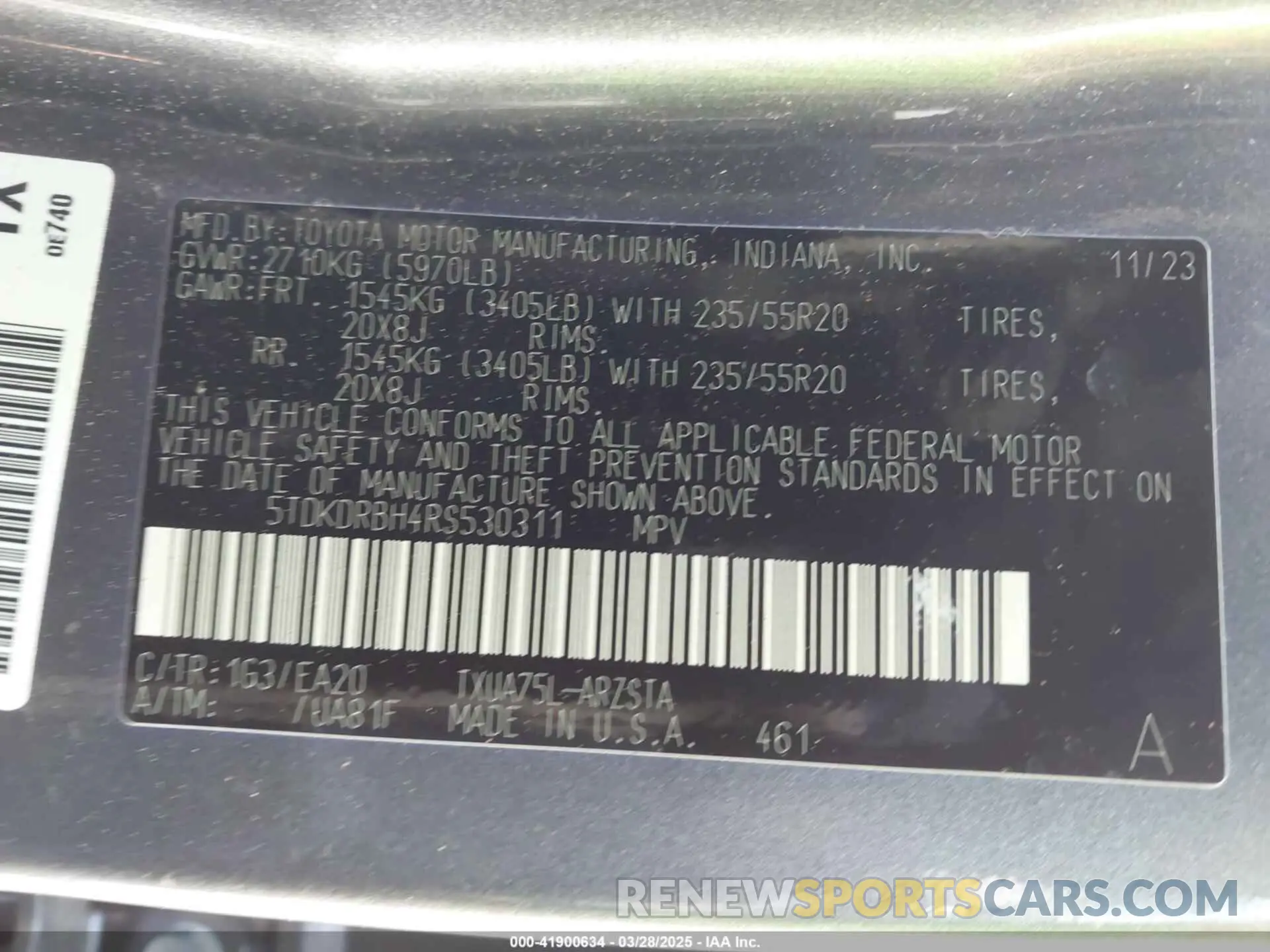9 fotografías del automóvil dañado 5TDKDRBH4RS530311 TOYOTA HIGHLANDER 2024