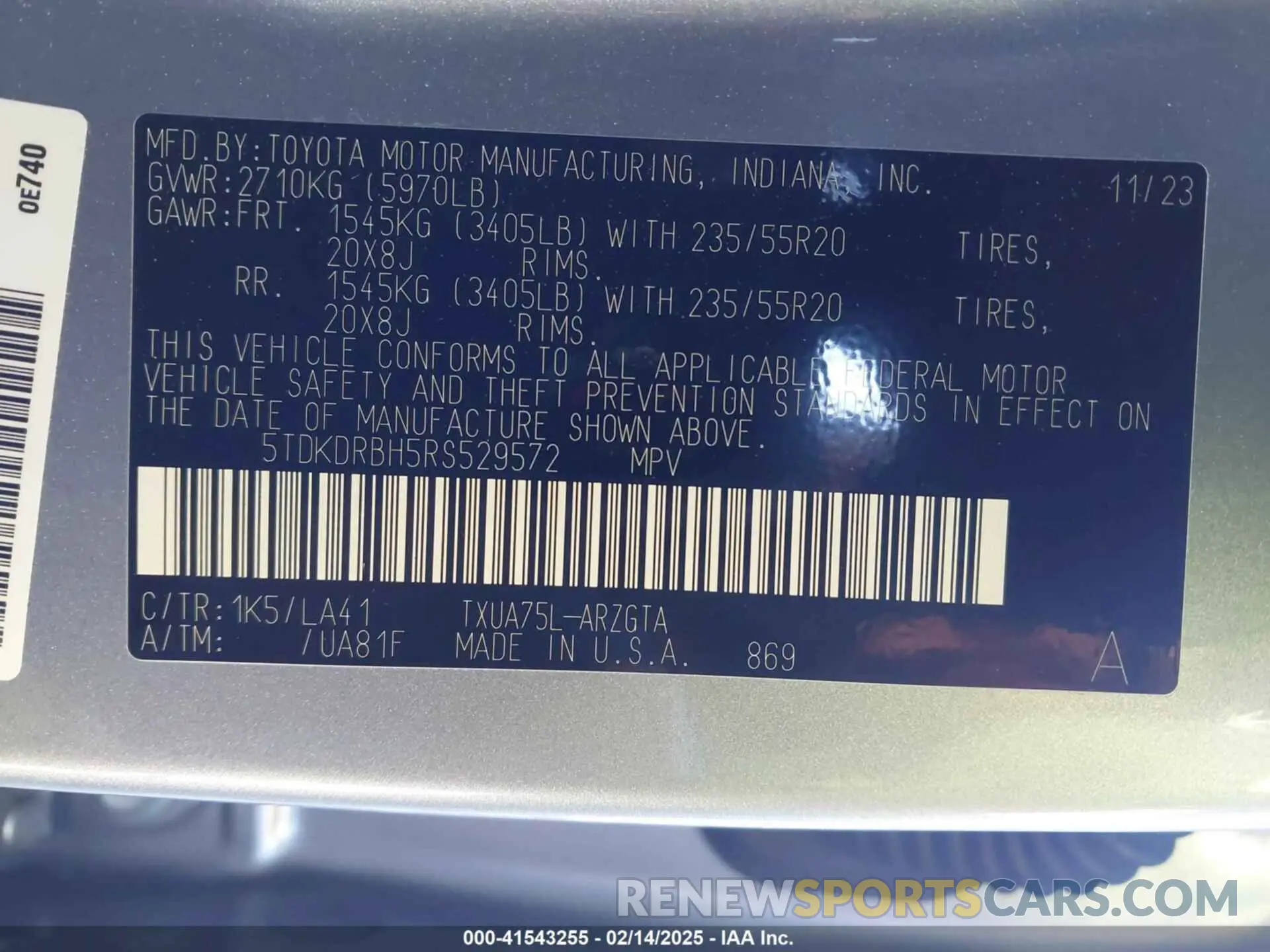 9 fotografías del automóvil dañado 5TDKDRBH5RS529572 TOYOTA HIGHLANDER 2024