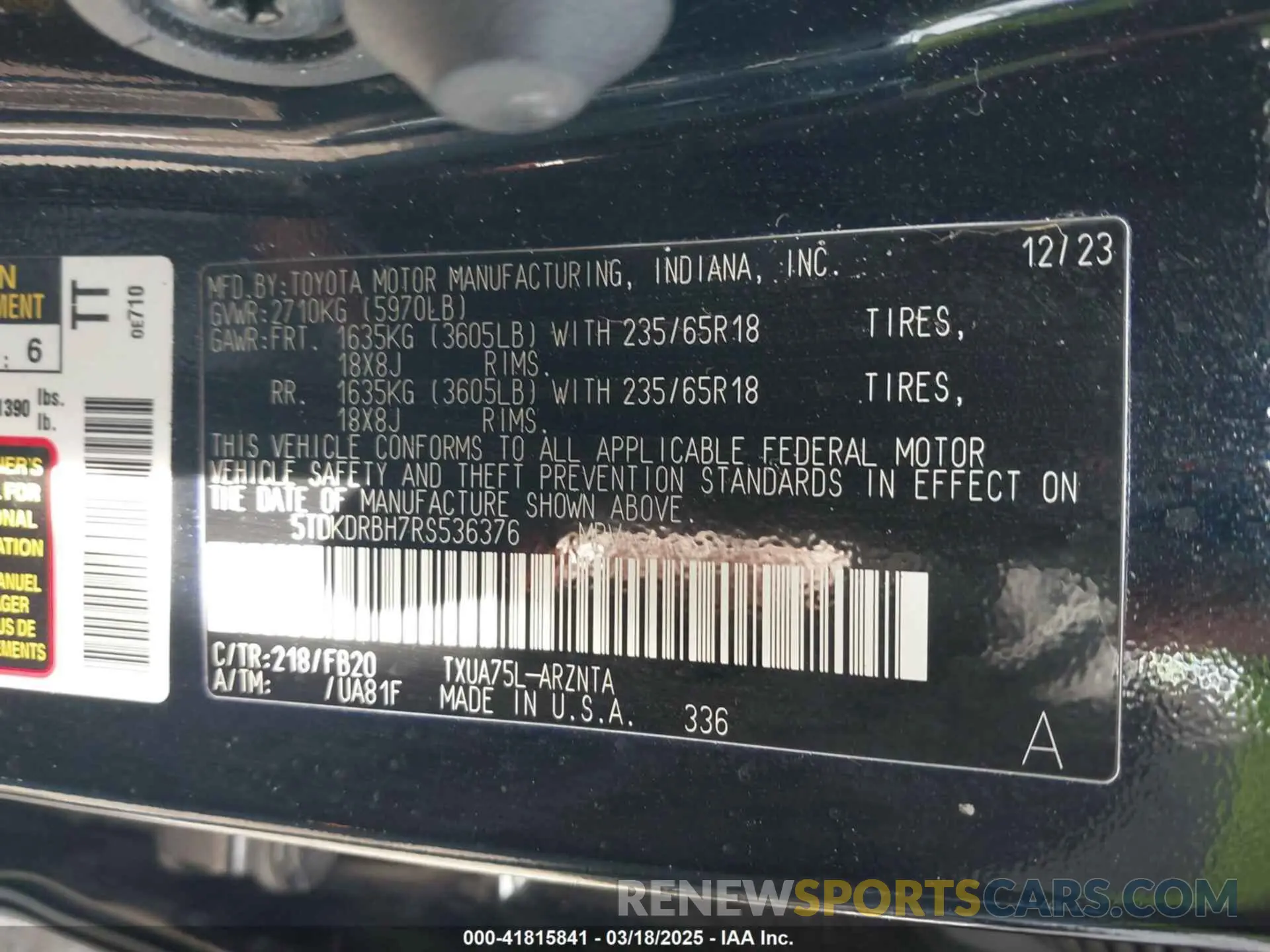 9 fotografías del automóvil dañado 5TDKDRBH7RS536376 TOYOTA HIGHLANDER 2024