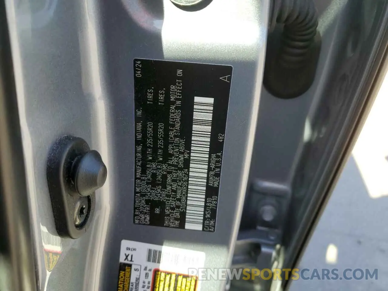 13 fotografías del automóvil dañado 5TDXBRCHXRS616734 TOYOTA HIGHLANDER 2024