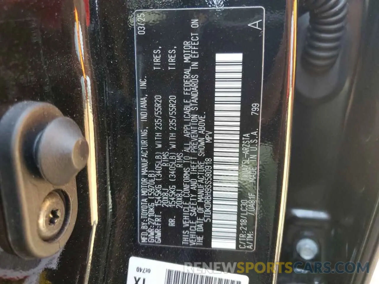 13 fotografías del automóvil dañado 5TDKDRBH9SS580918 TOYOTA HIGHLANDER 2025
