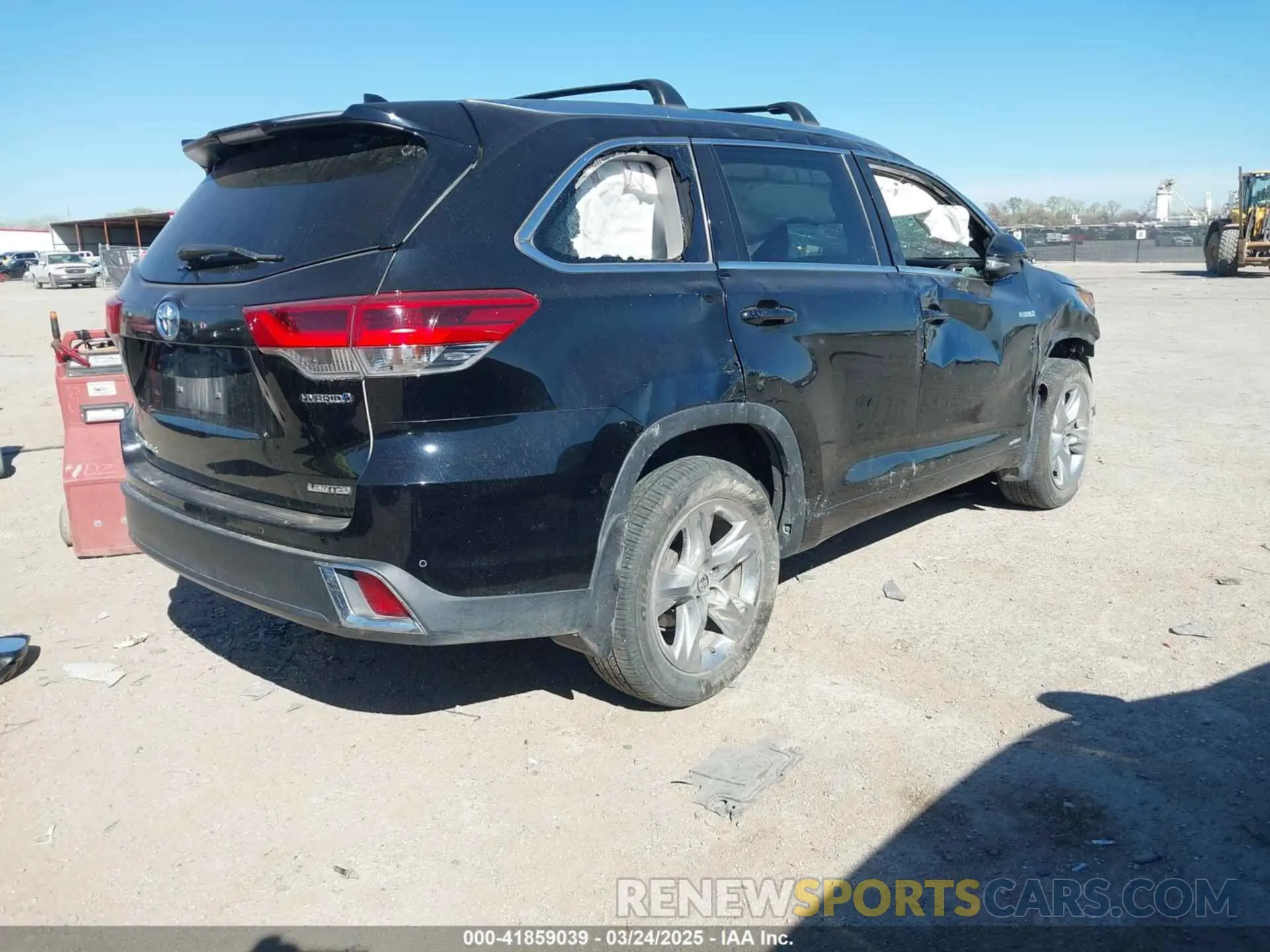 4 fotografías del automóvil dañado 5TDDGRFH0KS067535 TOYOTA HIGHLANDER HYBRID 2019