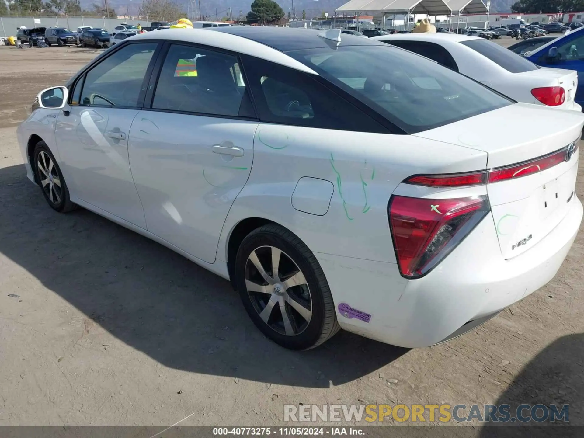 3 fotografías del automóvil dañado JTDBVRBD5KA006551 TOYOTA MIRAI 2019