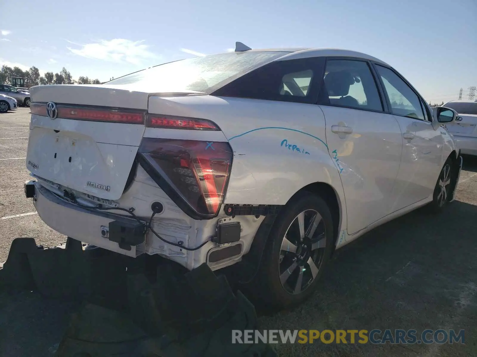 4 fotografías del automóvil dañado JTDBVRBD7KA006065 TOYOTA MIRAI 2019