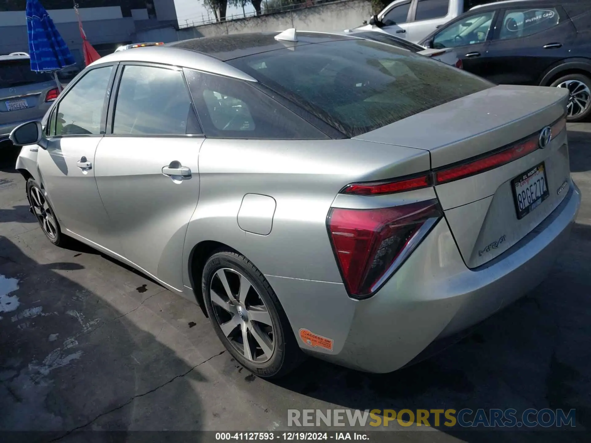3 fotografías del automóvil dañado JTDBVRBDXKA007873 TOYOTA MIRAI 2019