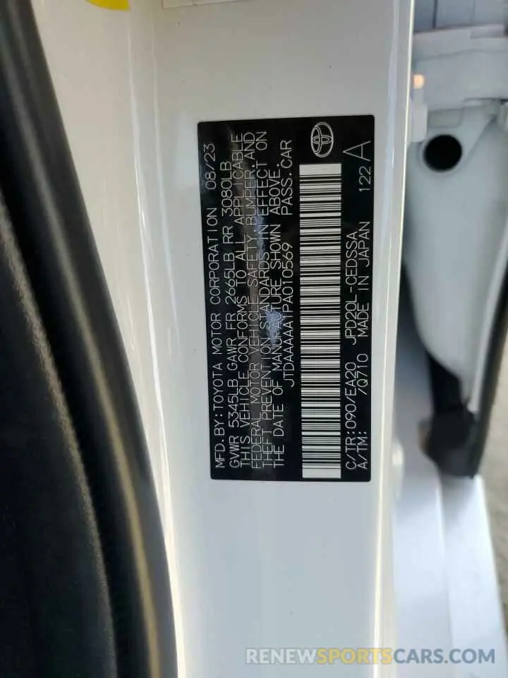13 fotografías del automóvil dañado JTDAAAAA1PA010569 TOYOTA MIRAI 2023