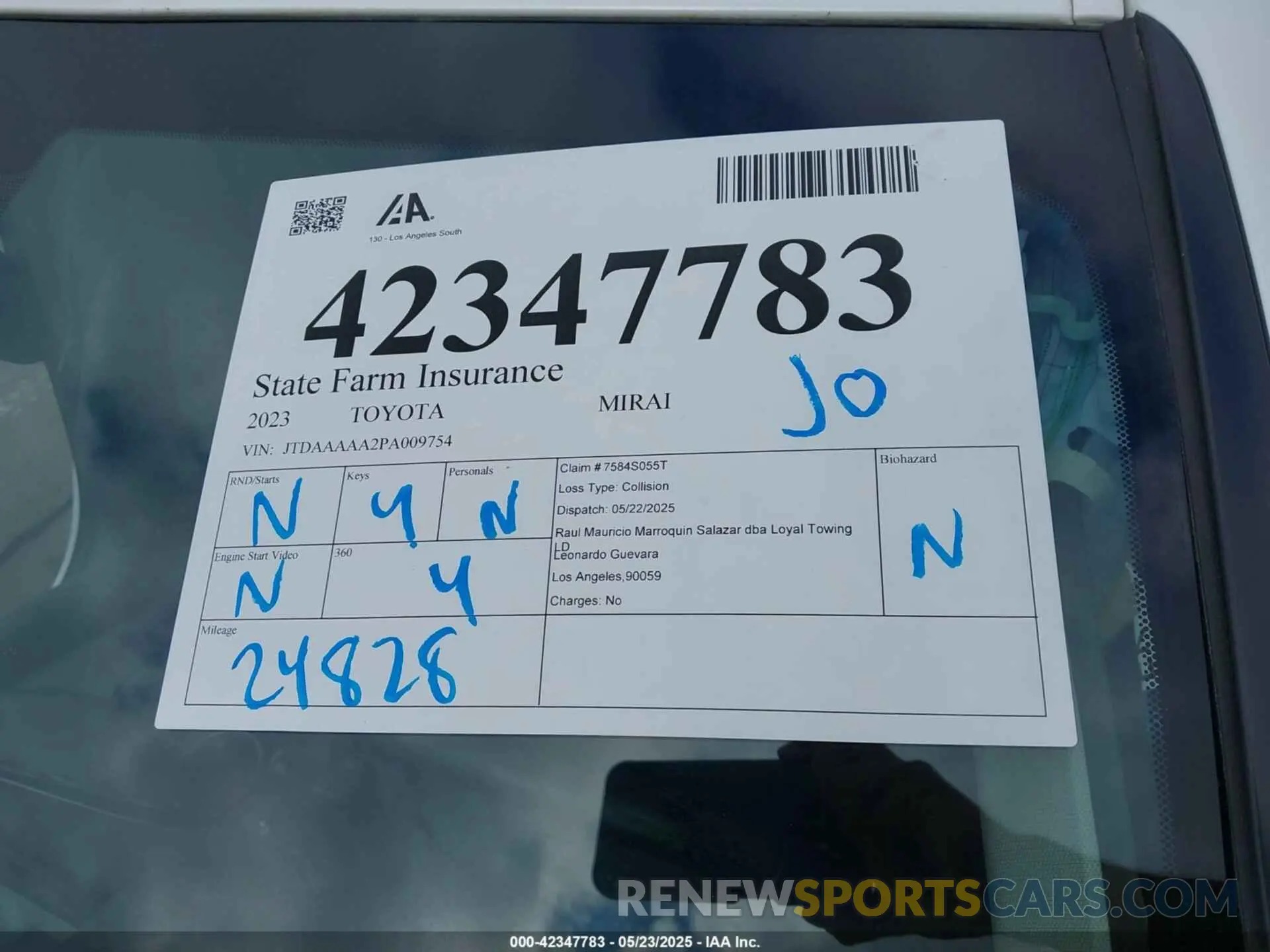 17 fotografías del automóvil dañado JTDAAAAA2PA009754 TOYOTA MIRAI 2023