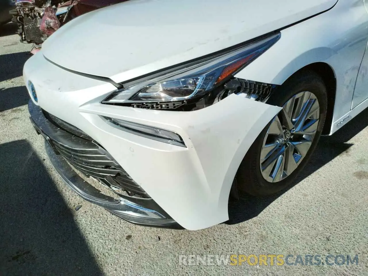 9 fotografías del automóvil dañado JTDAAAAA9NA005018 TOYOTA MIRAI LE 2022