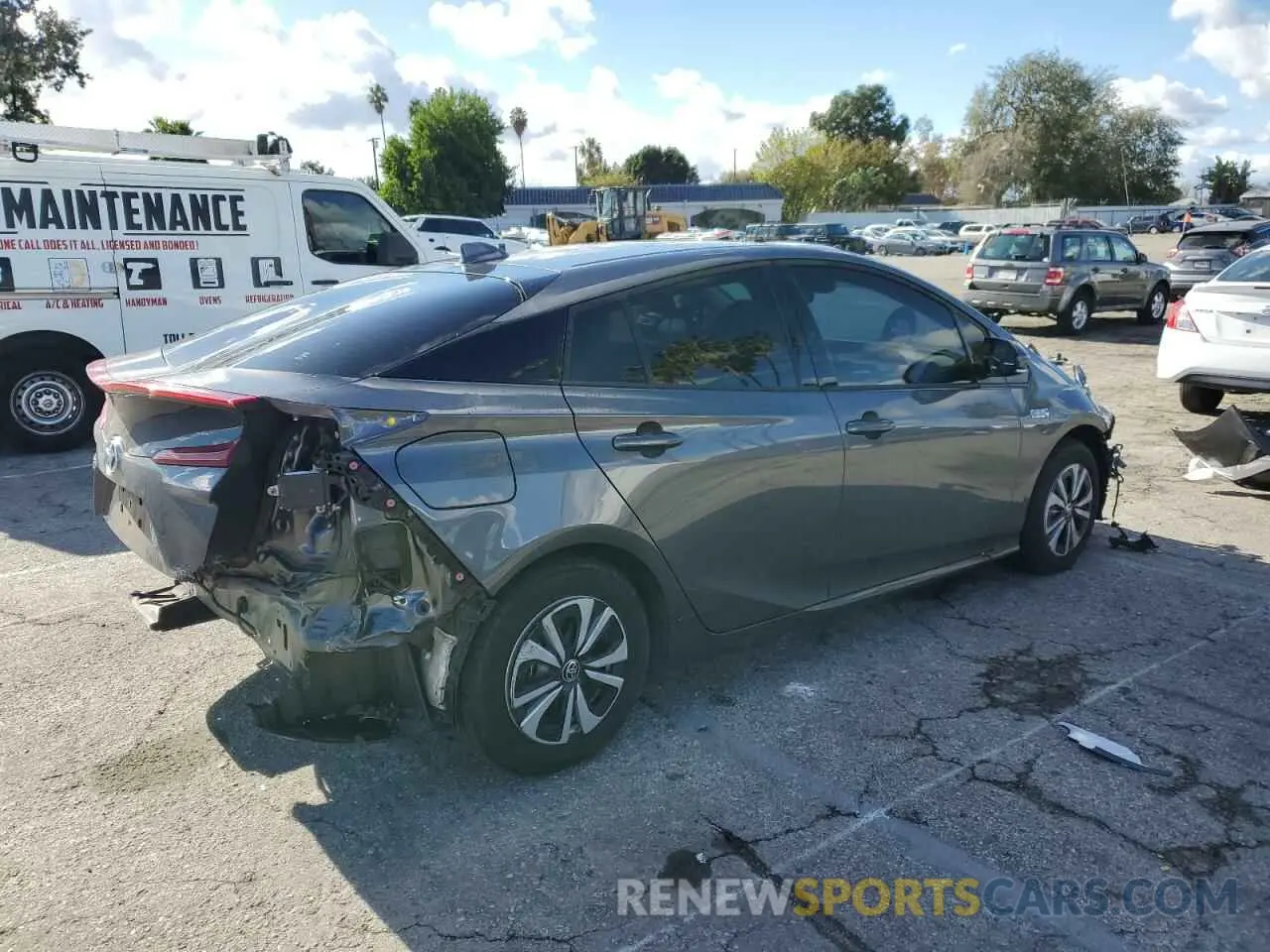 3 fotografías del automóvil dañado JTDKARFP0K3119649 TOYOTA PRIUS 2019