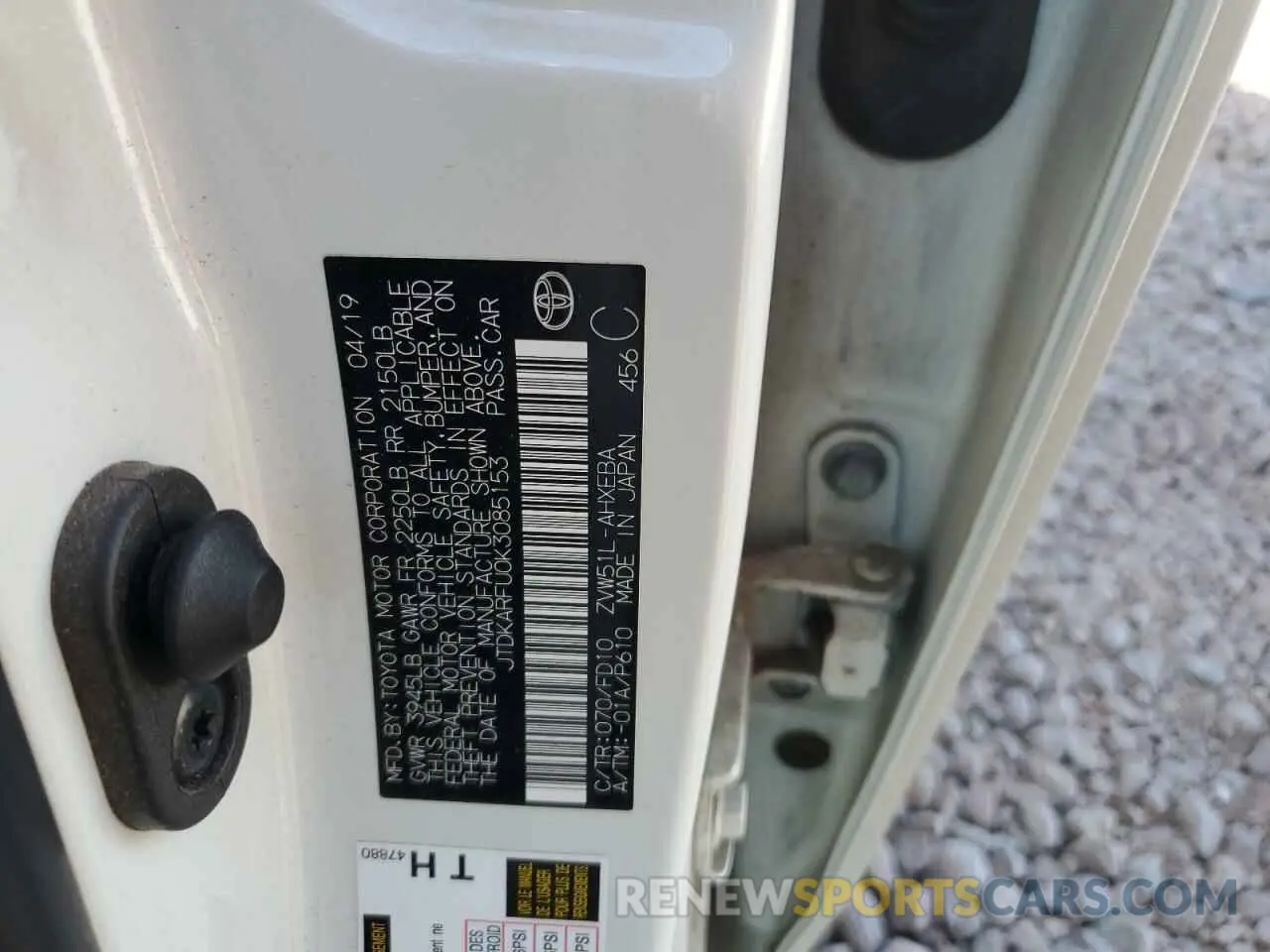 12 fotografías del automóvil dañado JTDKARFU0K3085153 TOYOTA PRIUS 2019