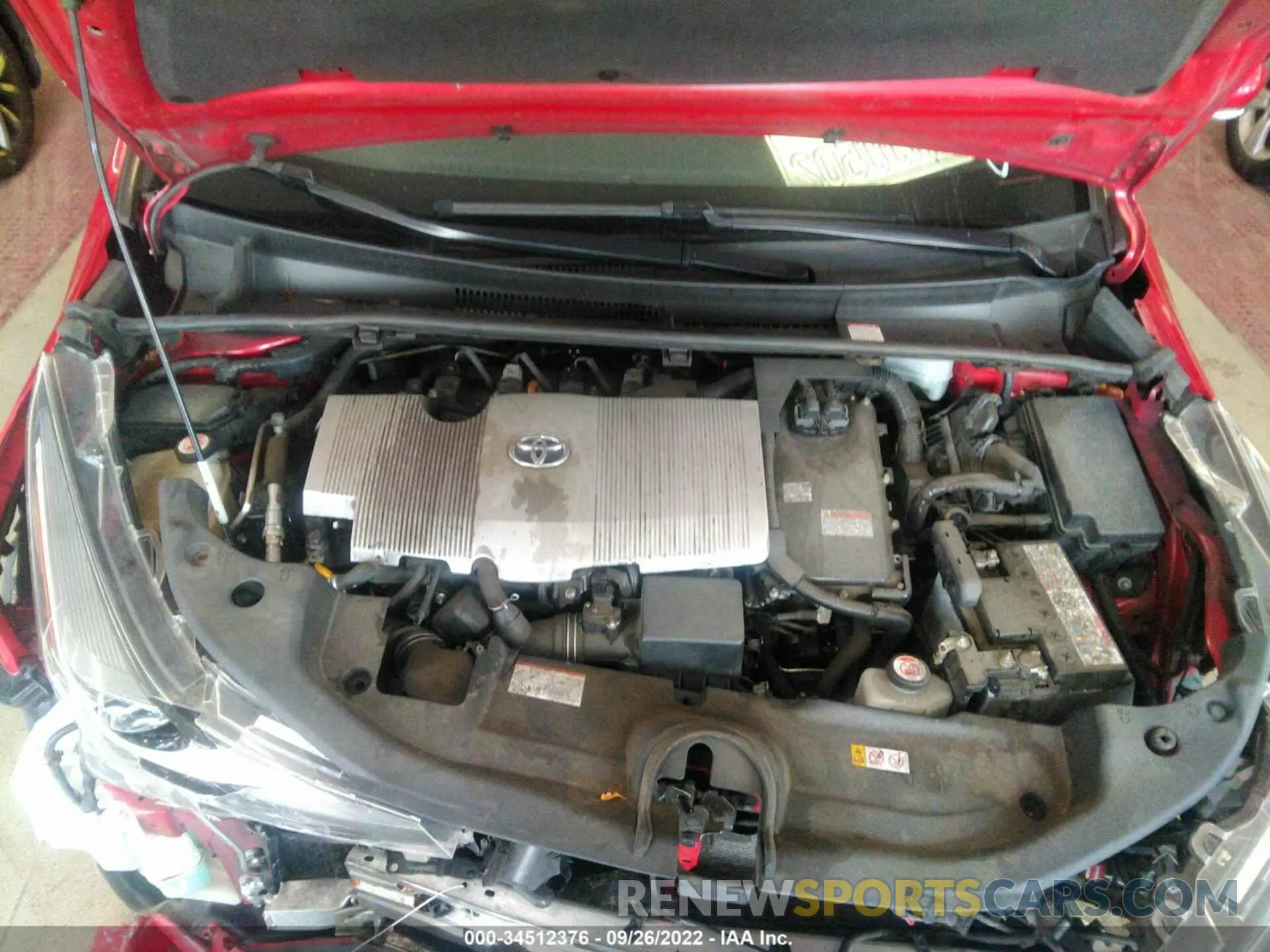 10 fotografías del automóvil dañado JTDKARFU0K3087551 TOYOTA PRIUS 2019