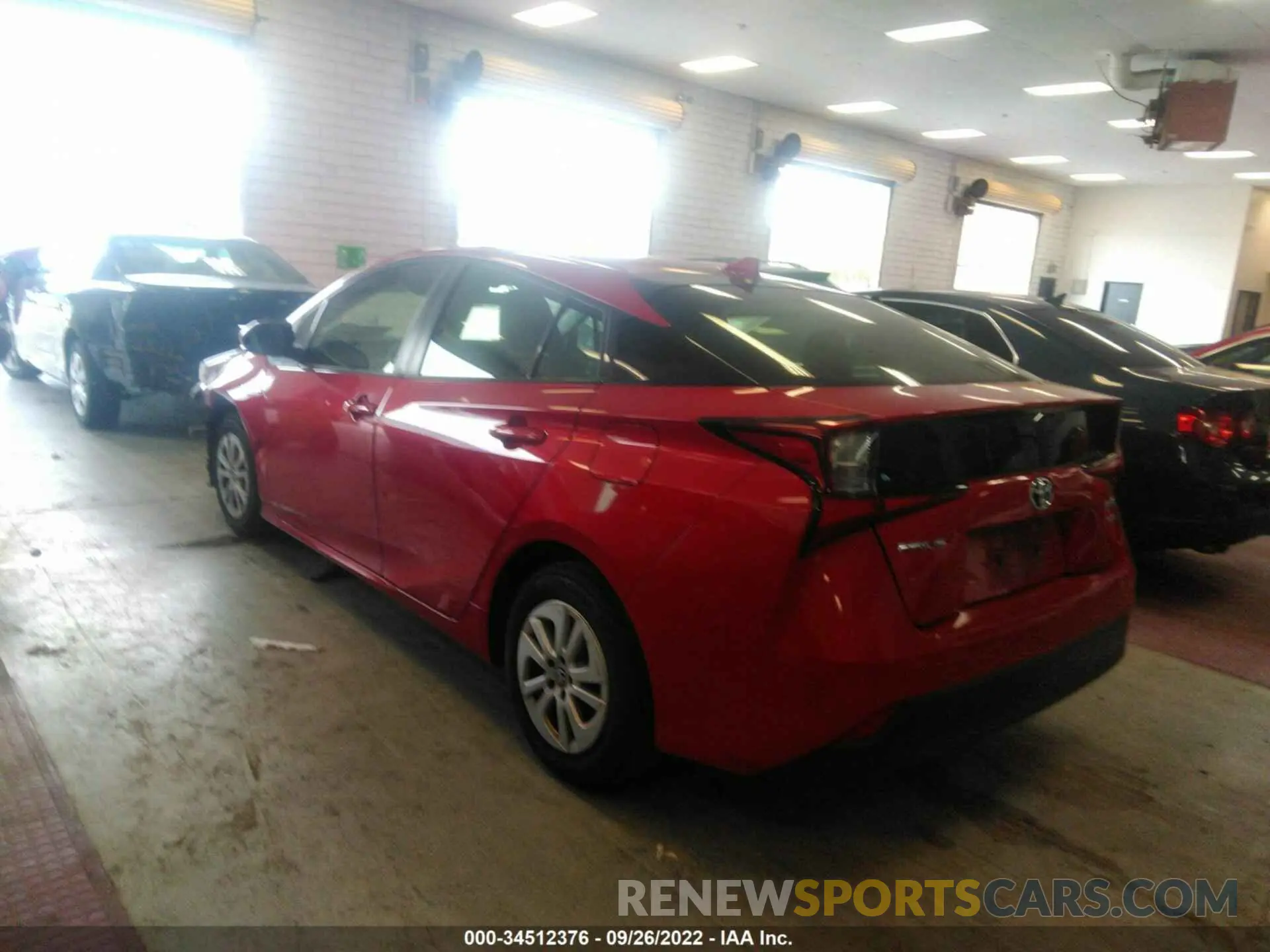 3 fotografías del automóvil dañado JTDKARFU0K3087551 TOYOTA PRIUS 2019