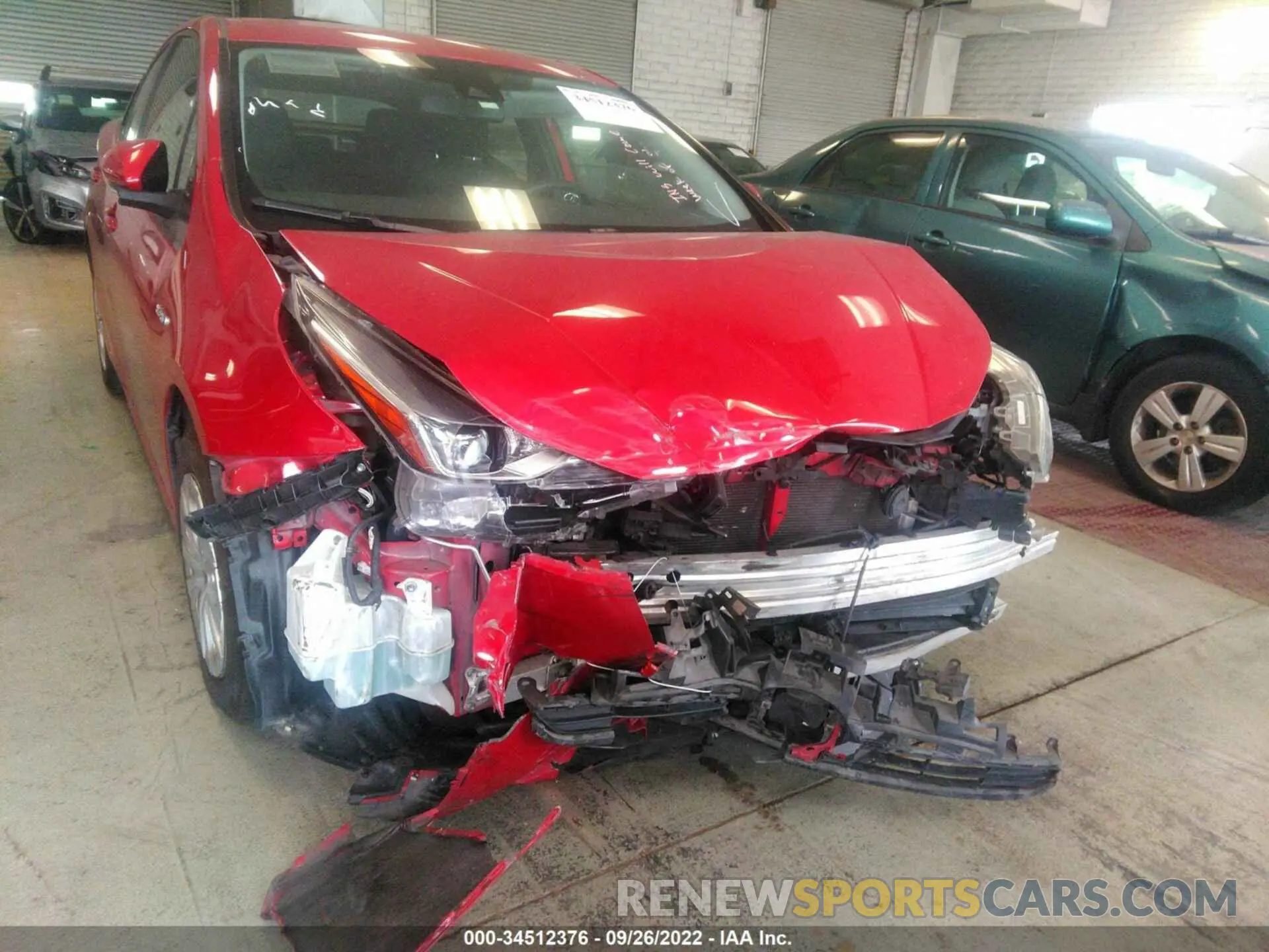 6 fotografías del automóvil dañado JTDKARFU0K3087551 TOYOTA PRIUS 2019