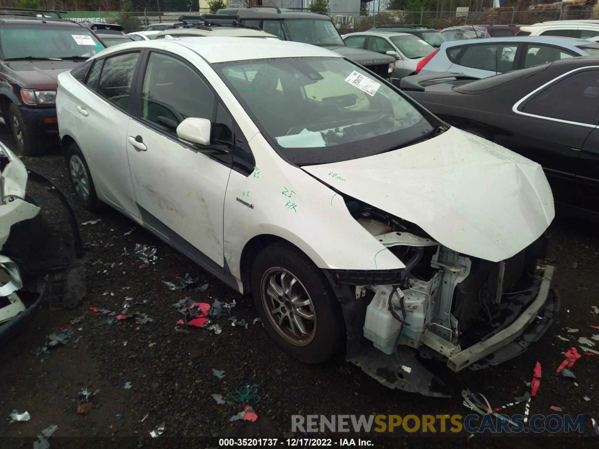 1 fotografías del automóvil dañado JTDKARFU0K3096976 TOYOTA PRIUS 2019