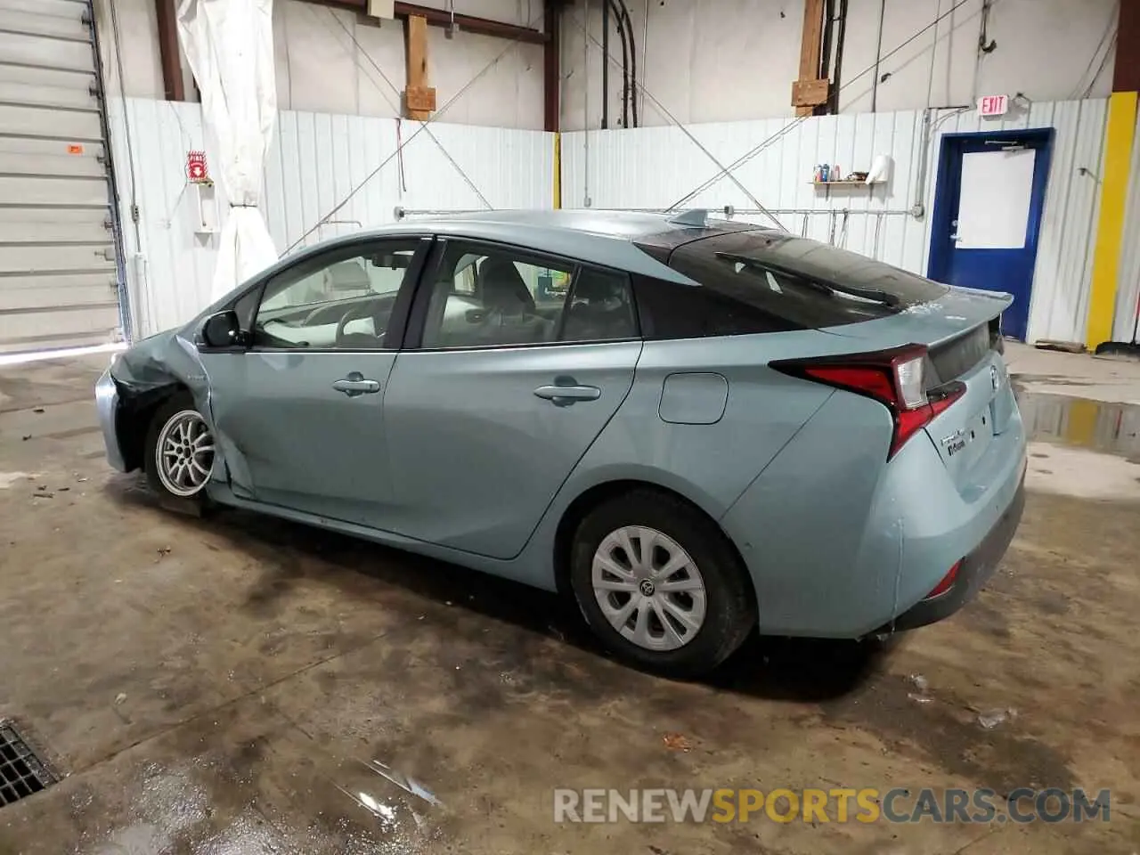 2 fotografías del automóvil dañado JTDKARFU1K3073528 TOYOTA PRIUS 2019