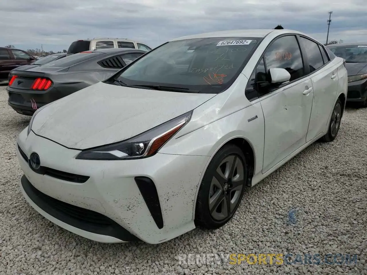2 fotografías del automóvil dañado JTDKARFU1K3093343 TOYOTA PRIUS 2019