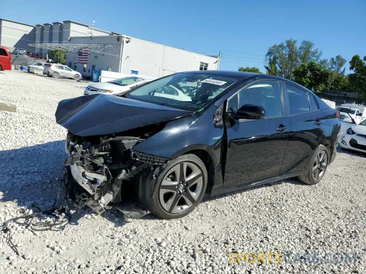1 fotografías del automóvil dañado JTDKARFU2K3084196 TOYOTA PRIUS 2019