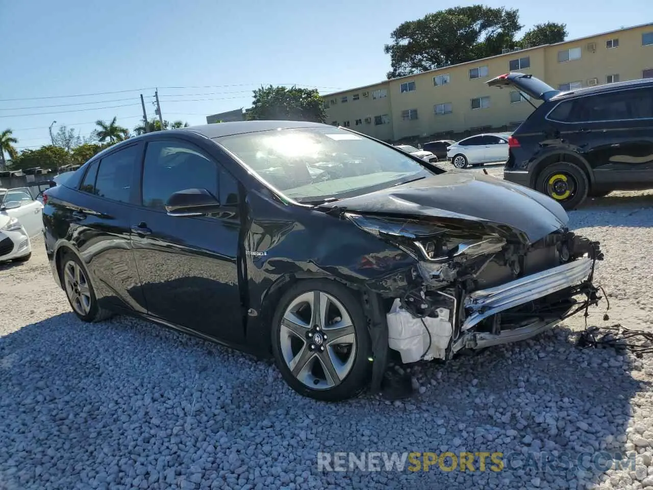 4 fotografías del automóvil dañado JTDKARFU2K3084196 TOYOTA PRIUS 2019
