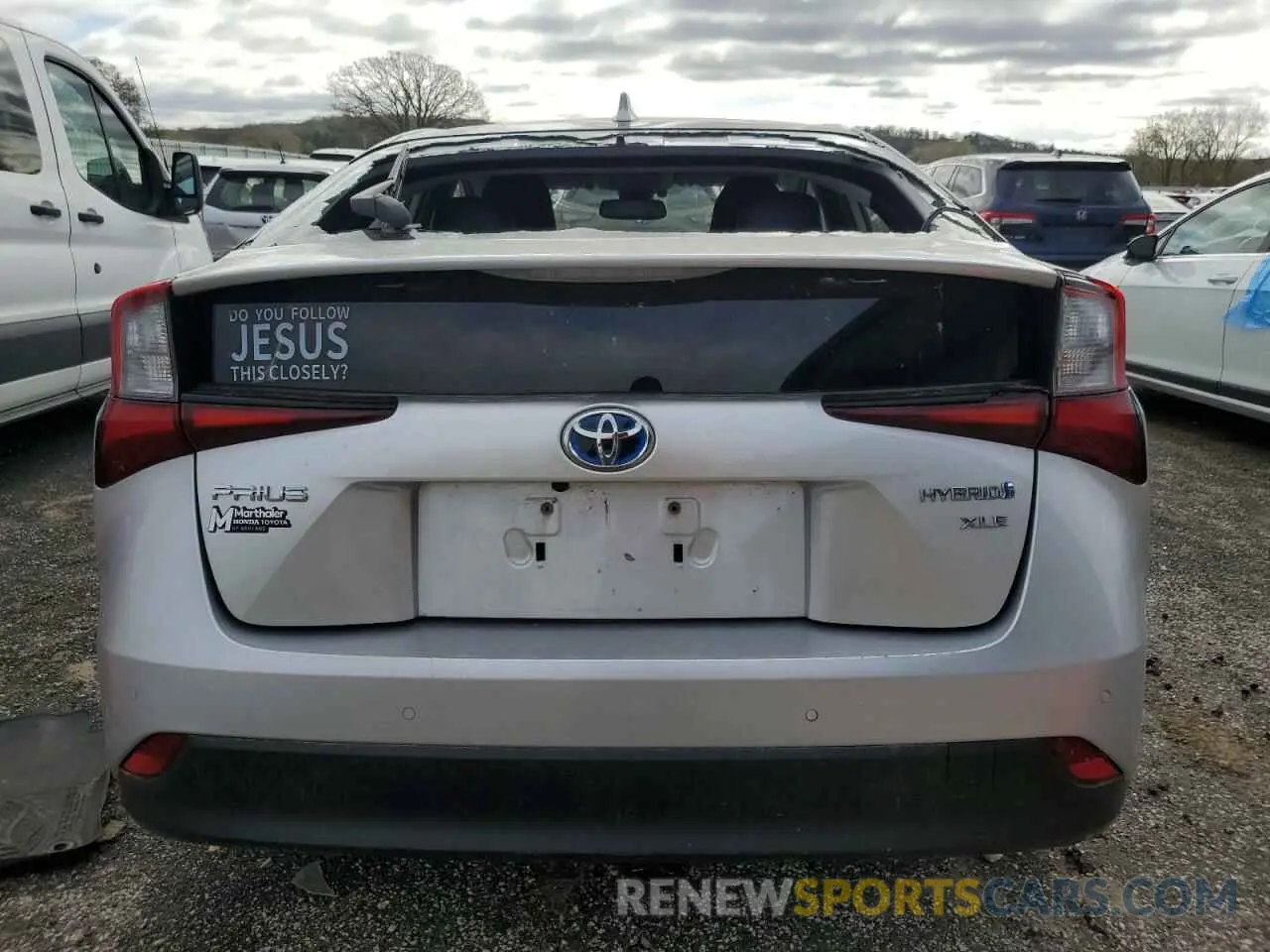6 fotografías del automóvil dañado JTDKARFU2K3096168 TOYOTA PRIUS 2019