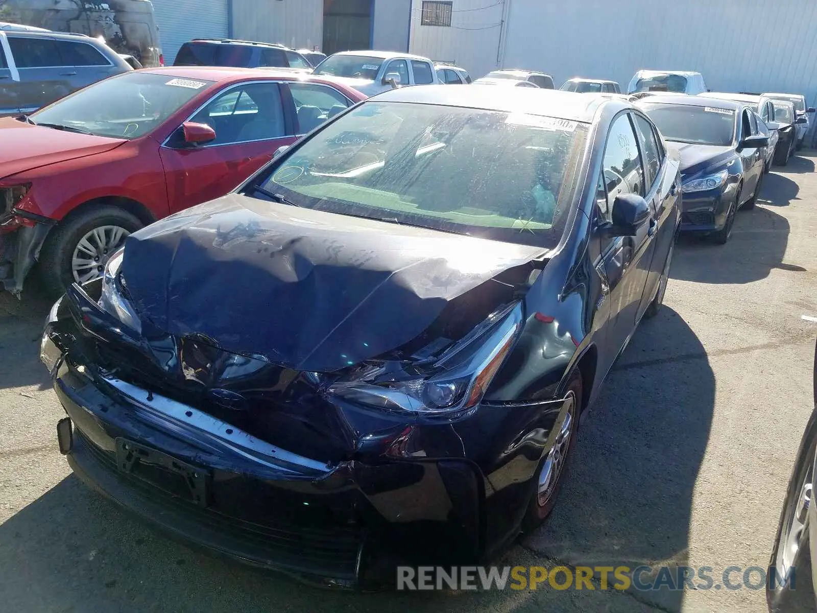 2 fotografías del automóvil dañado JTDKARFU2K3097787 TOYOTA PRIUS 2019
