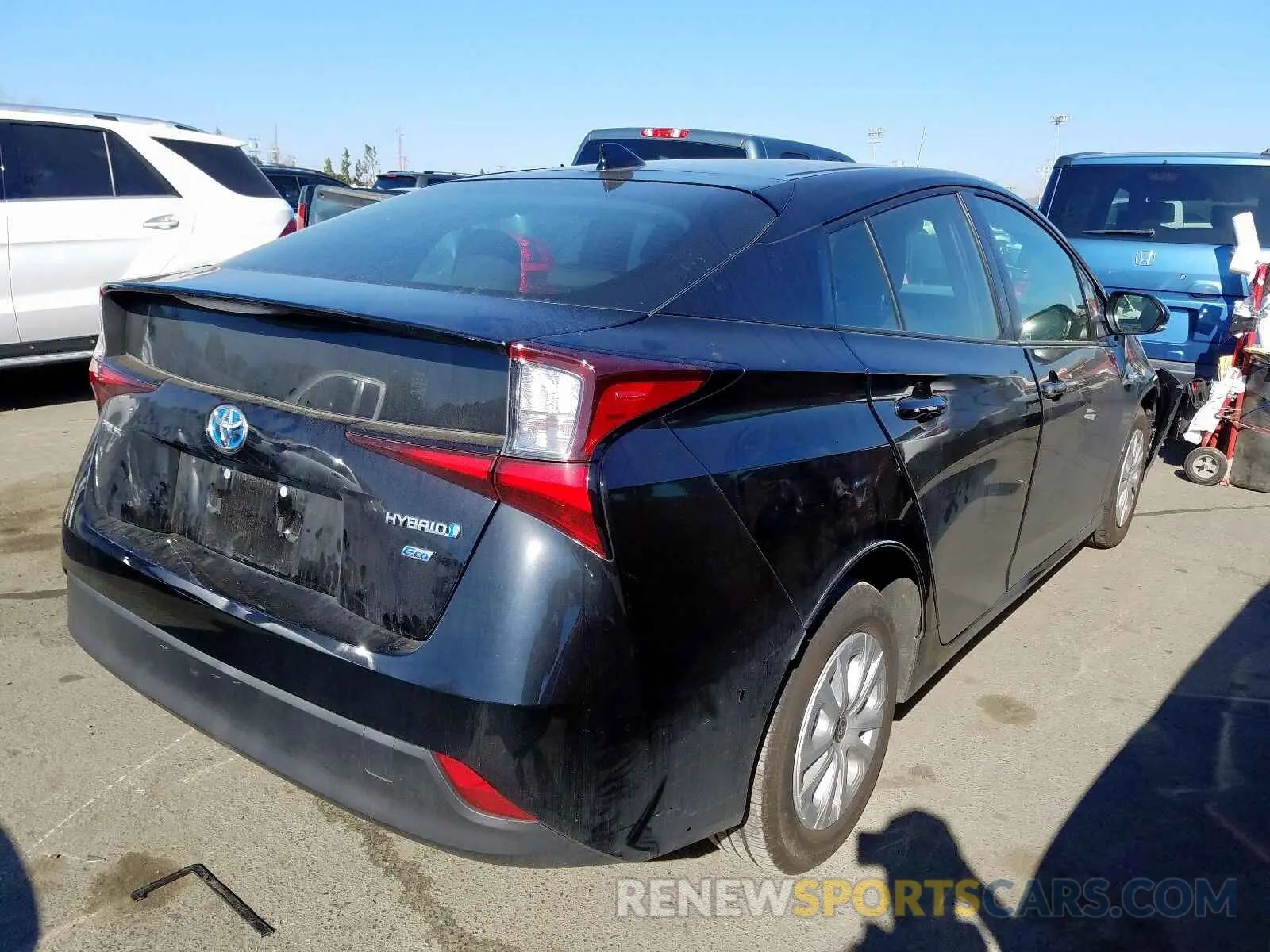 4 fotografías del automóvil dañado JTDKARFU2K3097787 TOYOTA PRIUS 2019