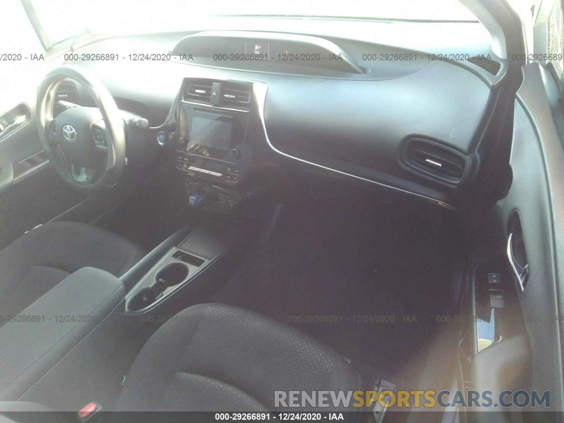 5 fotografías del automóvil dañado JTDKARFU3K3075667 TOYOTA PRIUS 2019
