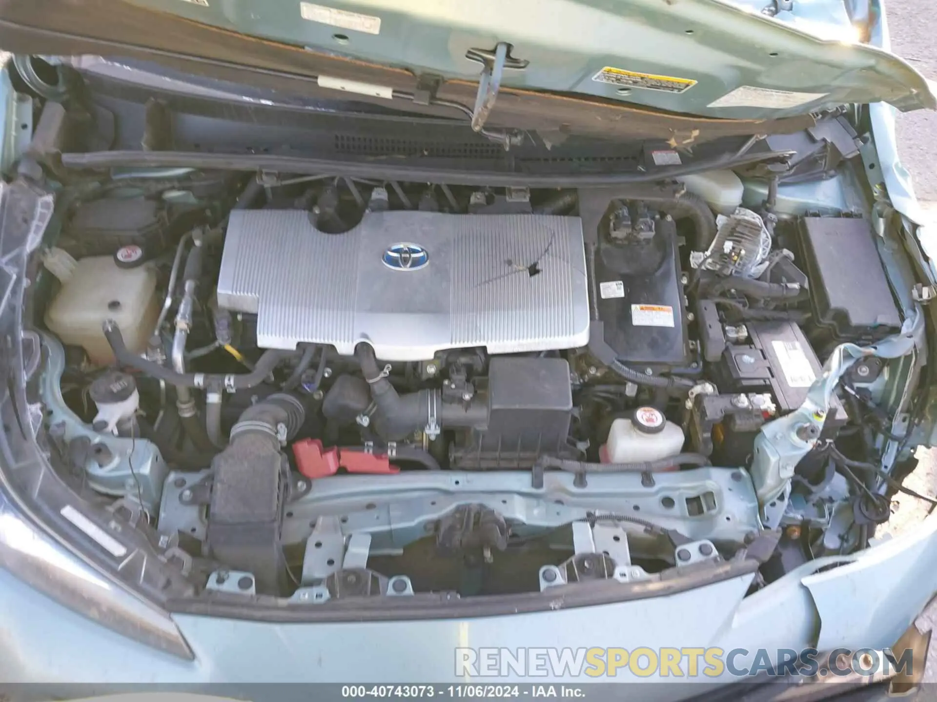 10 fotografías del automóvil dañado JTDKARFU3K3082148 TOYOTA PRIUS 2019