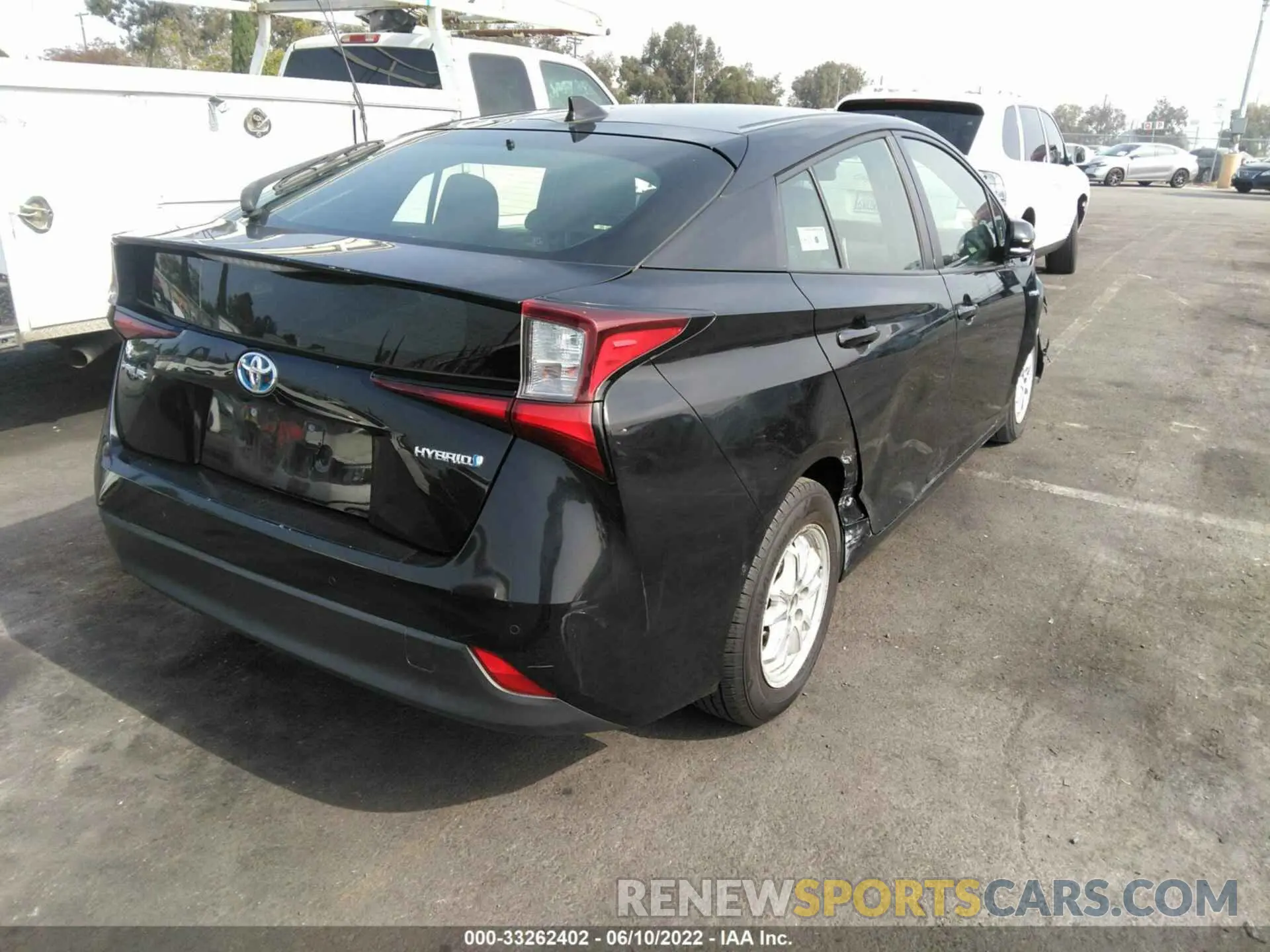 4 fotografías del automóvil dañado JTDKARFU3K3084739 TOYOTA PRIUS 2019
