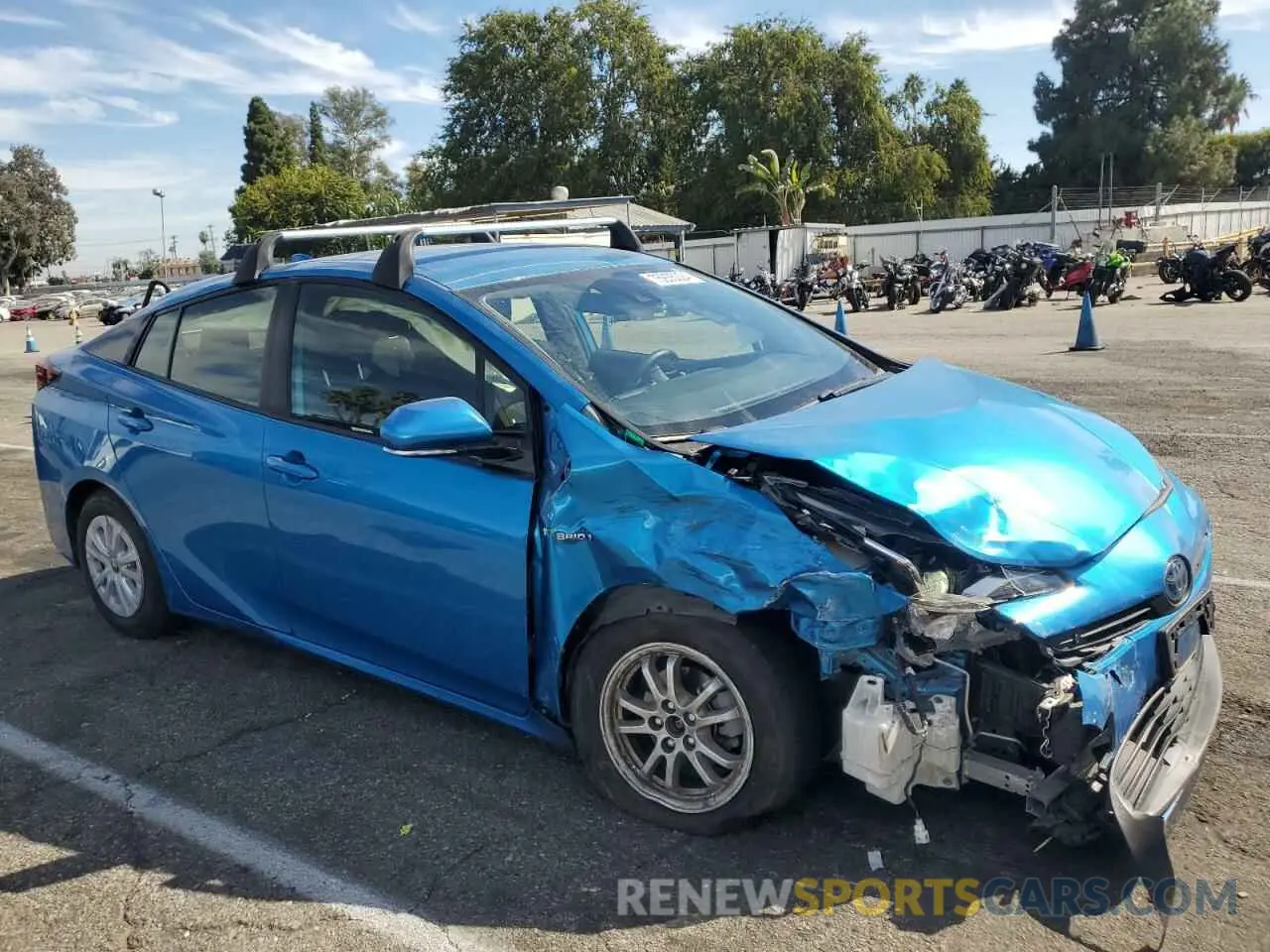 4 fotografías del automóvil dañado JTDKARFU3K3088497 TOYOTA PRIUS 2019