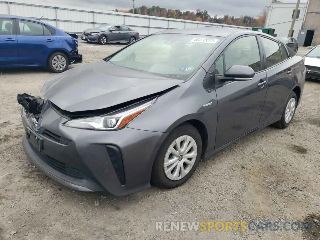 2 fotografías del automóvil dañado JTDKARFU3K3091805 TOYOTA PRIUS 2019