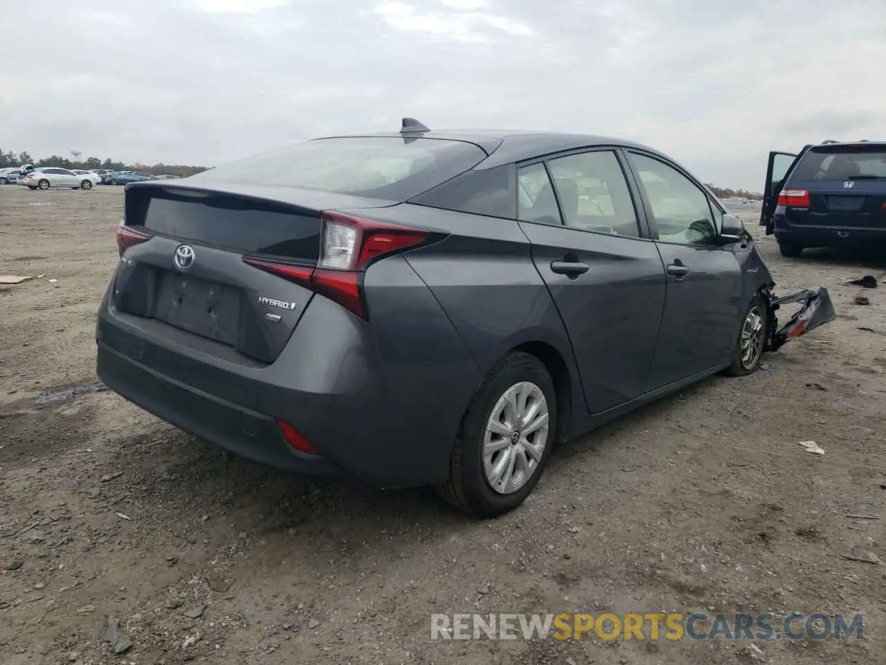 4 fotografías del automóvil dañado JTDKARFU3K3091805 TOYOTA PRIUS 2019