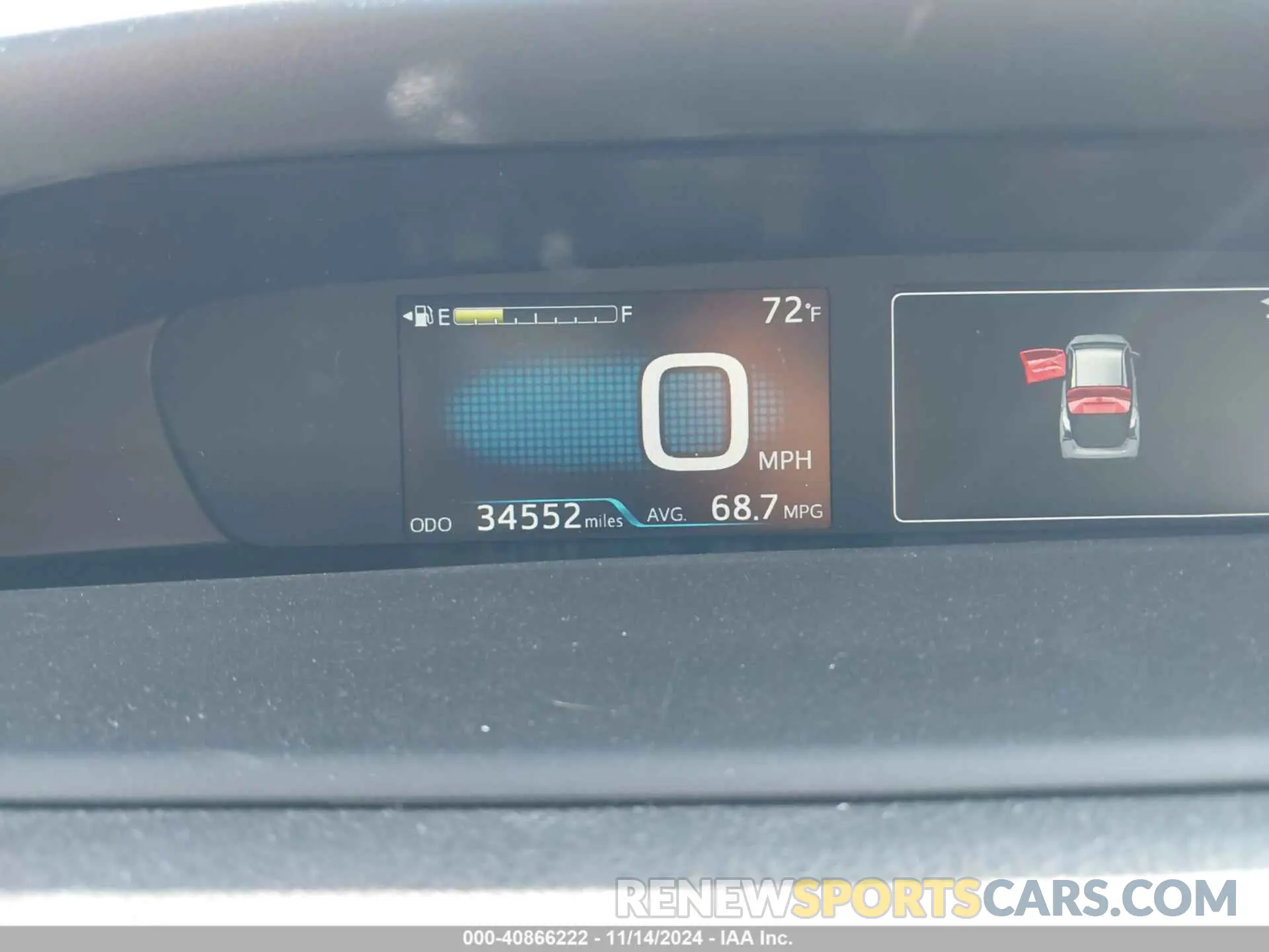 15 fotografías del automóvil dañado JTDKARFU4K3078397 TOYOTA PRIUS 2019